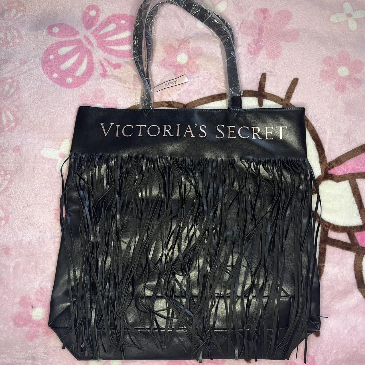 Victoria s Secret black fringe tote bag Brand new. Depop