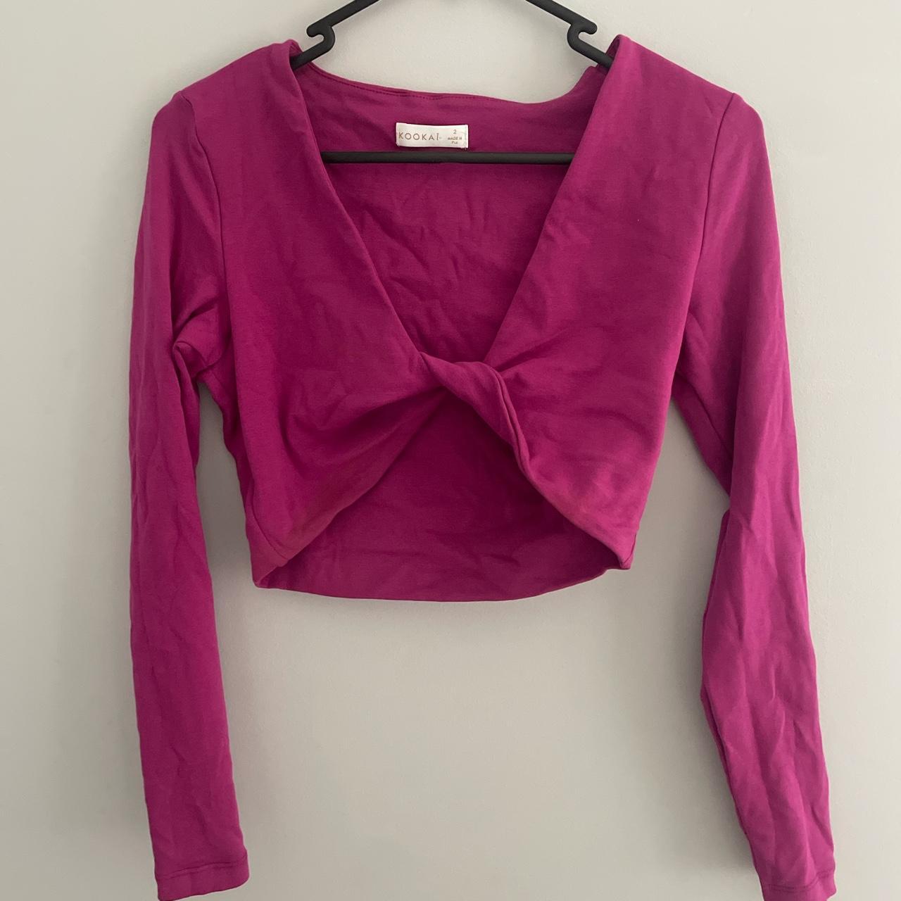 Kookai size 2 Long sleeve bright pink twist too Worn... Depop