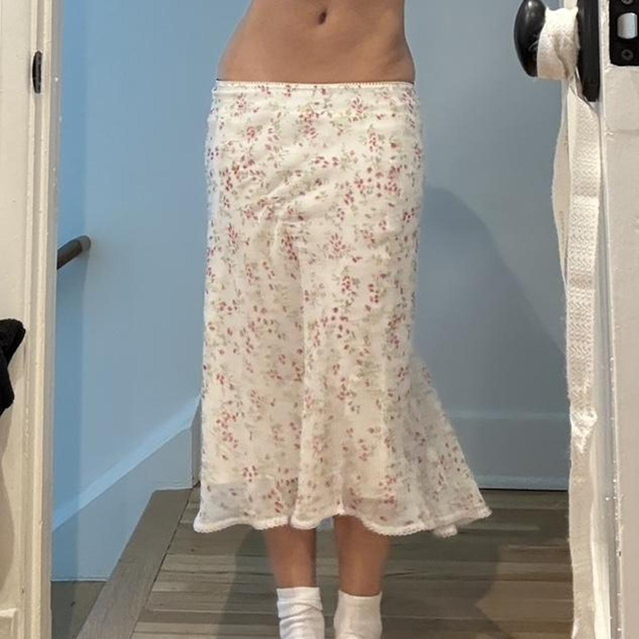 Women's Skirt - White/Cream - S – Floral skirt - image 1