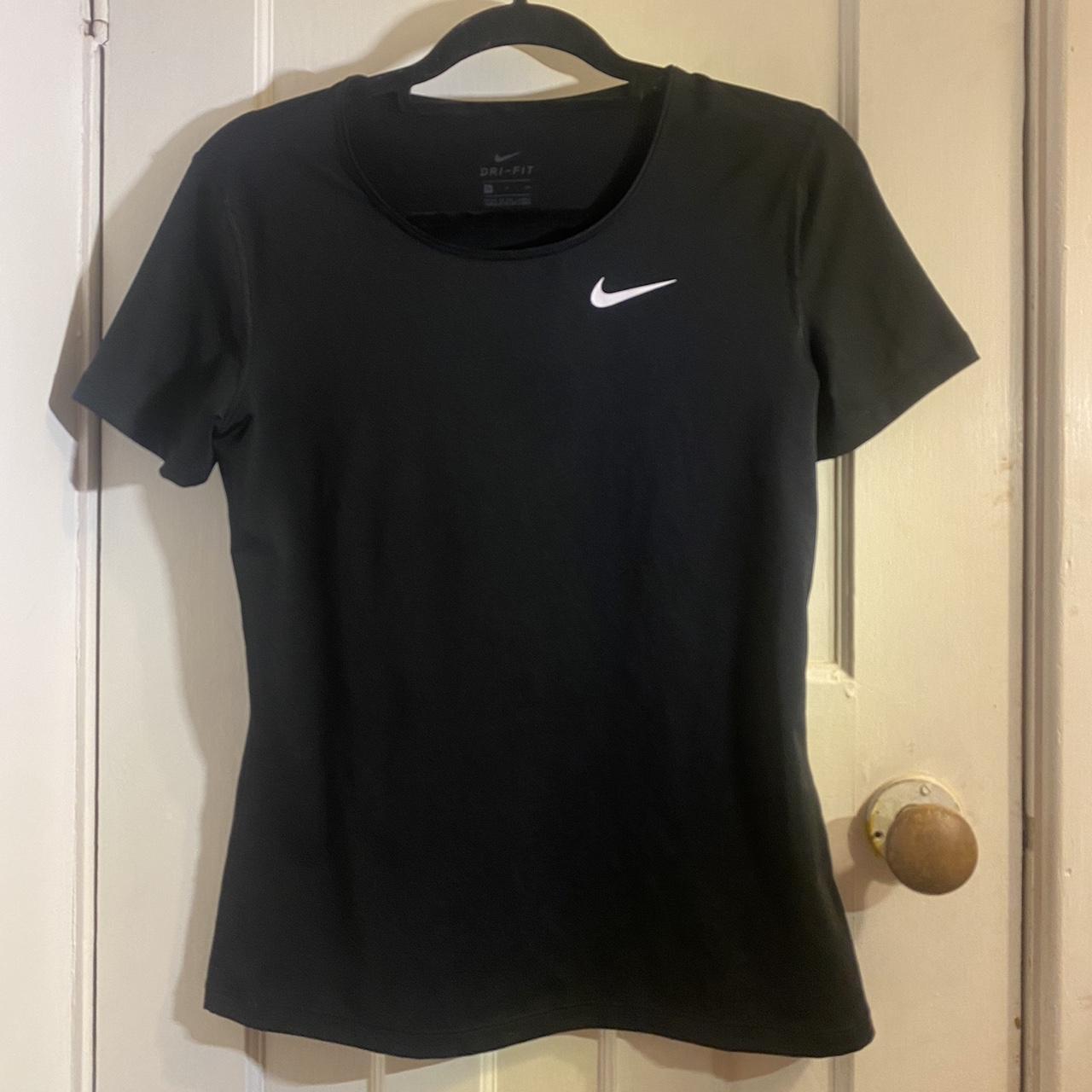 Nike womens dri fit black gym top - like new, size... - Depop