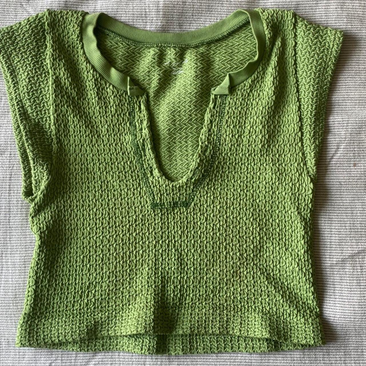 urban-outfitters-women-s-green-crop-top-depop