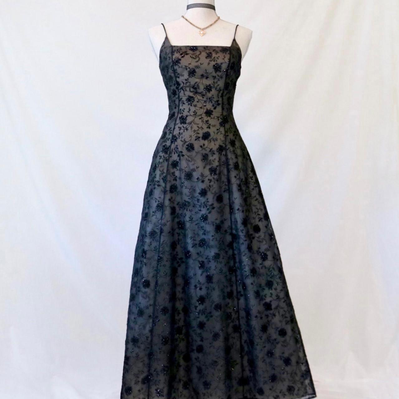 Vintage 90s Black Prom Dress high quality