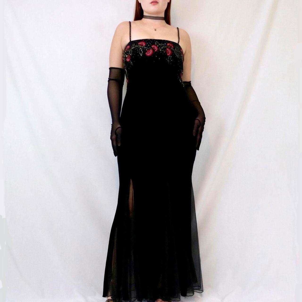 Vintage 90's velvet popular mesh dress