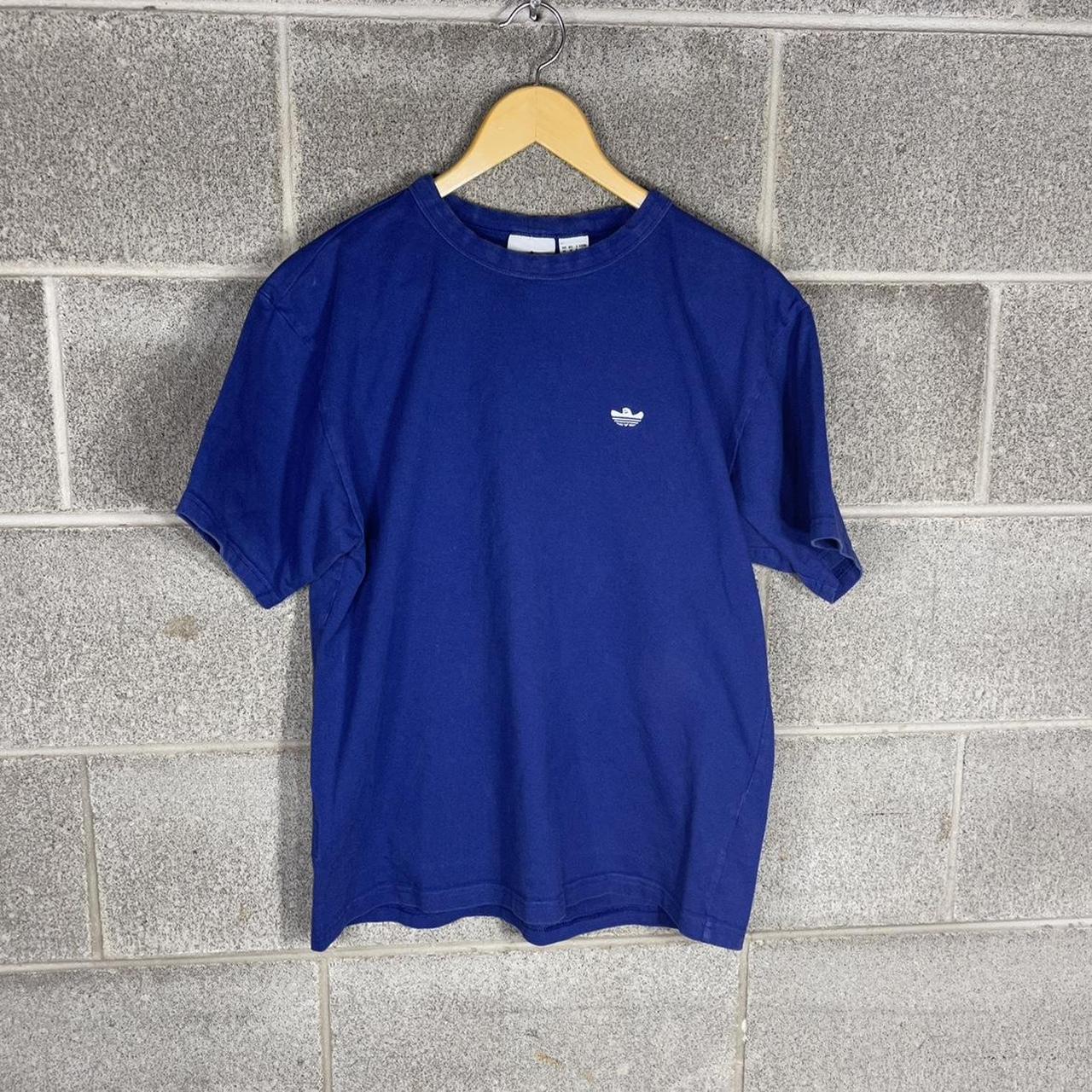 Adidas Originals Men's Blue and White T-shirt | Depop