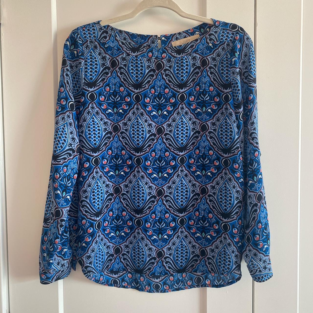 Loft petite blouse Paisley print Size Small petite... - Depop