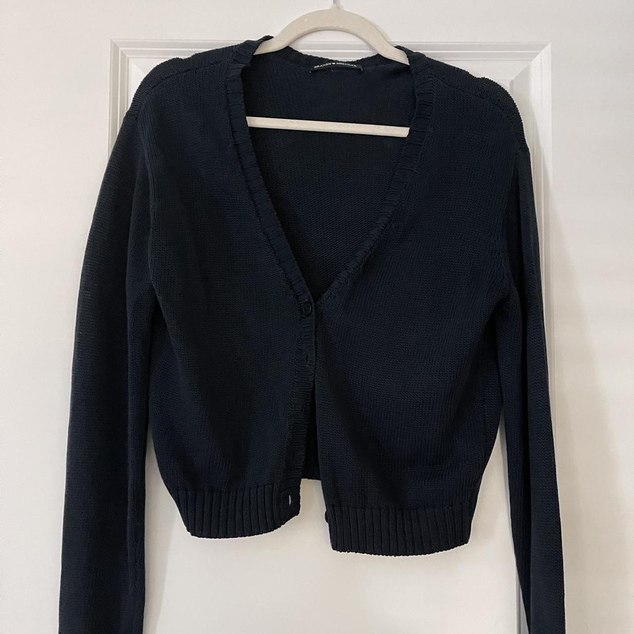 Brandy Melville Women's Navy Cardigan | Depop