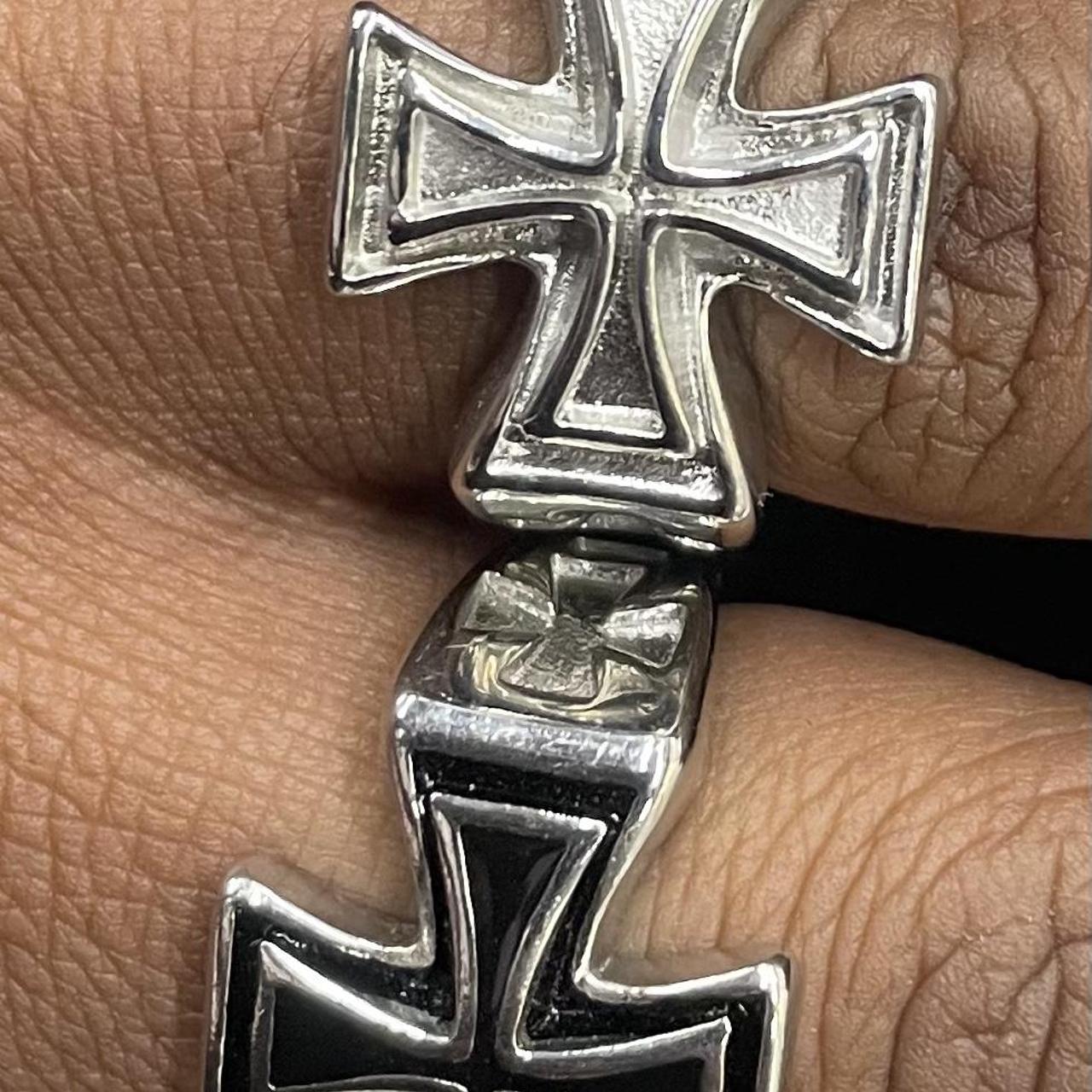 Stainless steel cross rings sizes 812 Black and... Depop