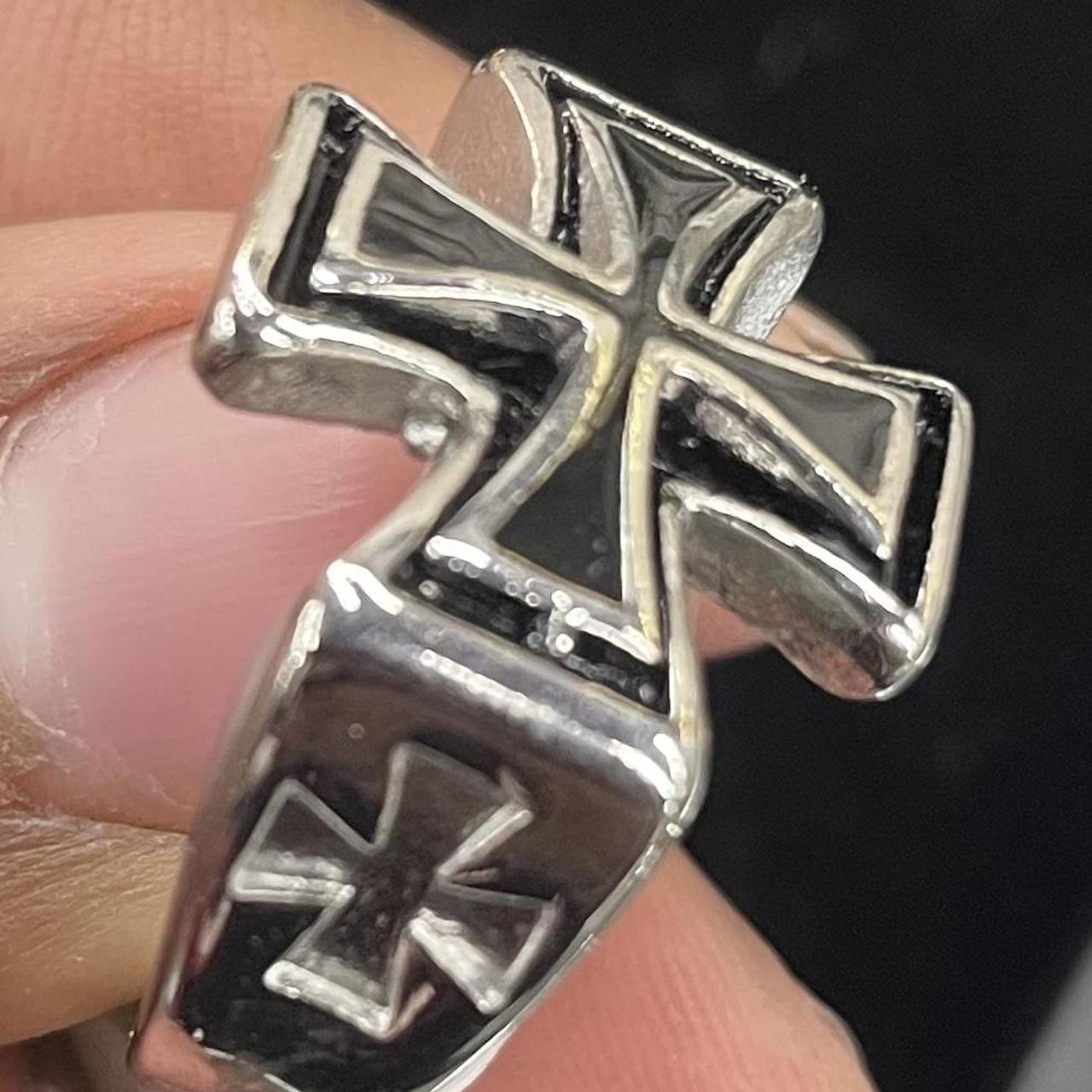 Stainless Steel Cross Rings Sizes 8 12 Black And Depop