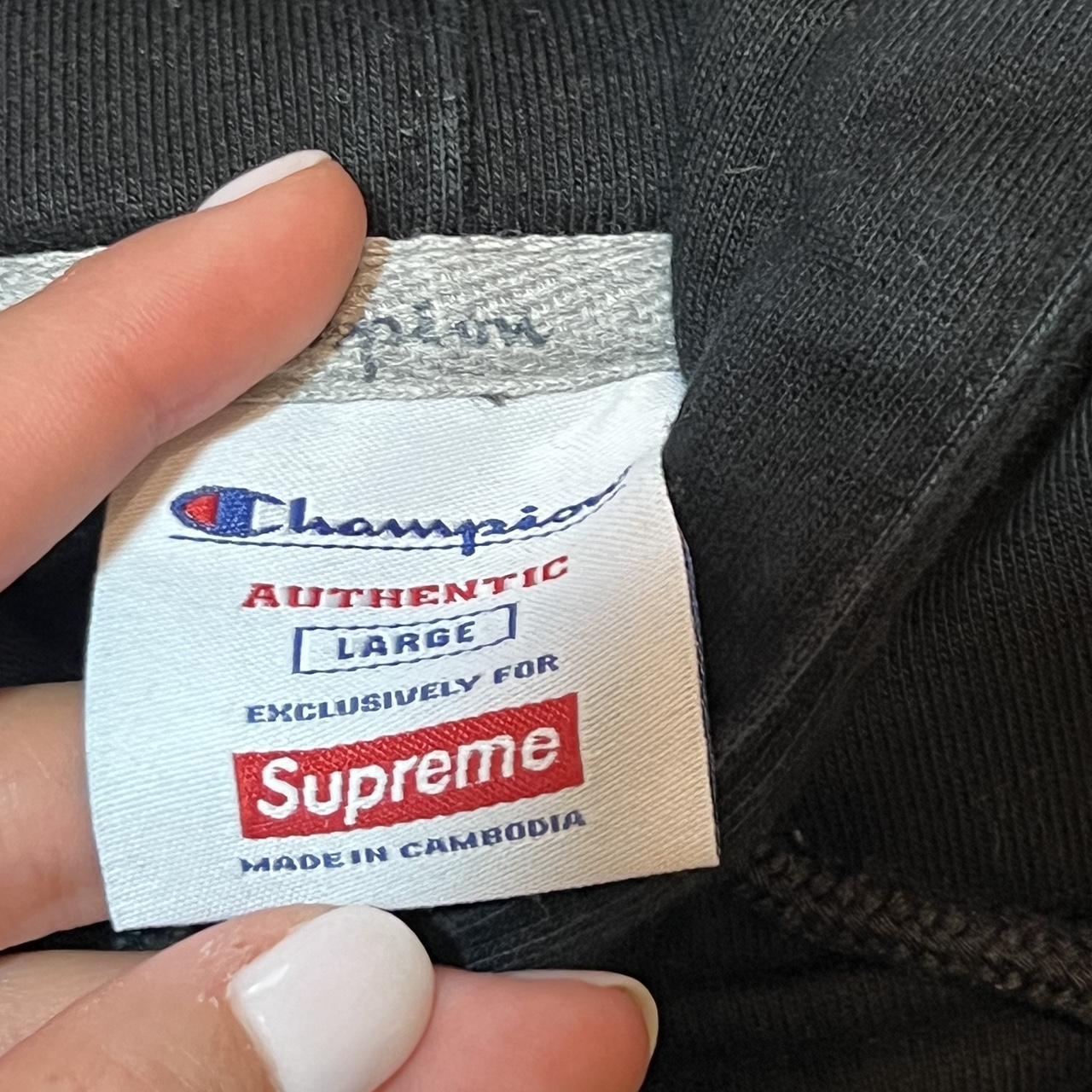 supreme champion hoodie SS18 lightly worn but. Depop