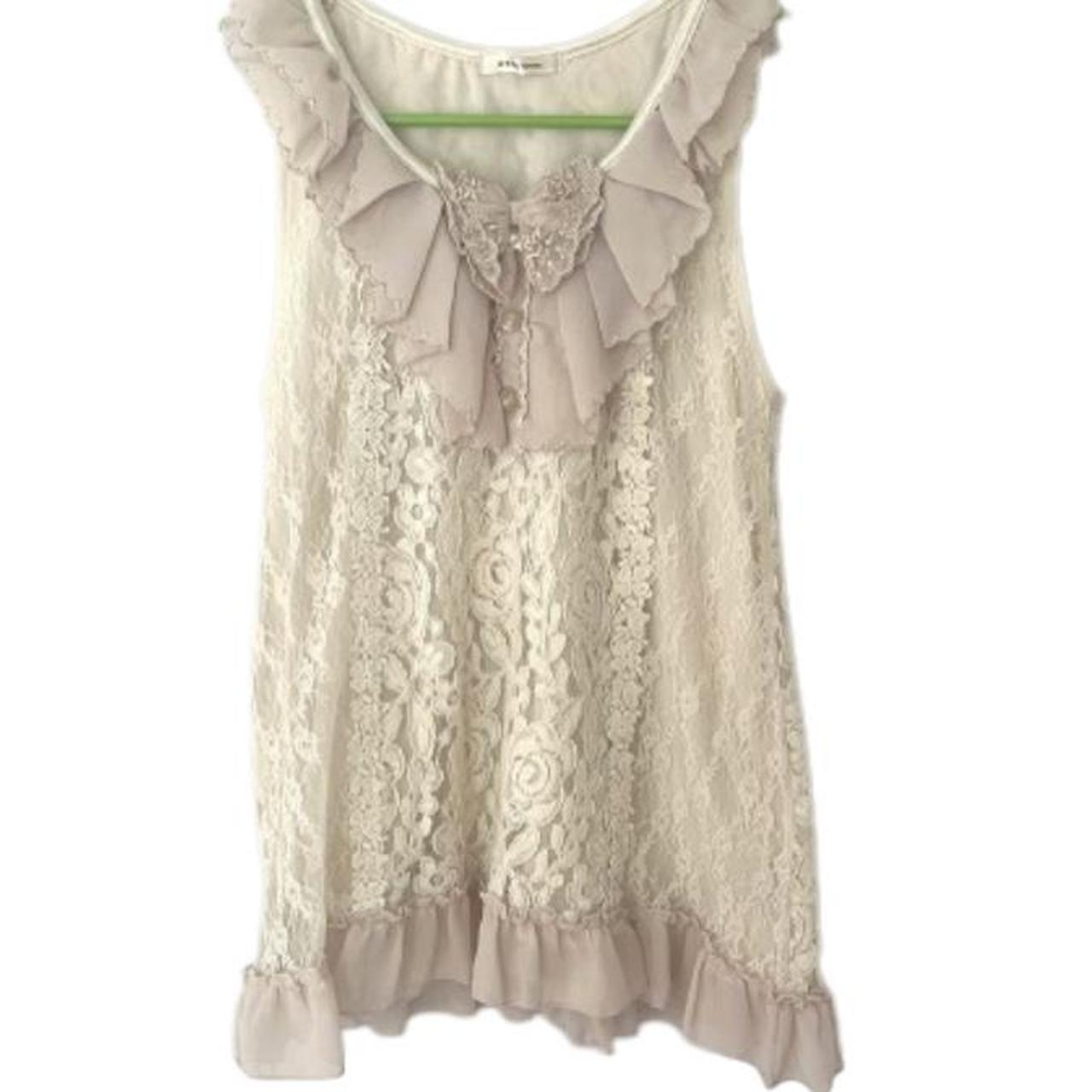 Axes femme lacy butterfly blouse frilly light... Depop