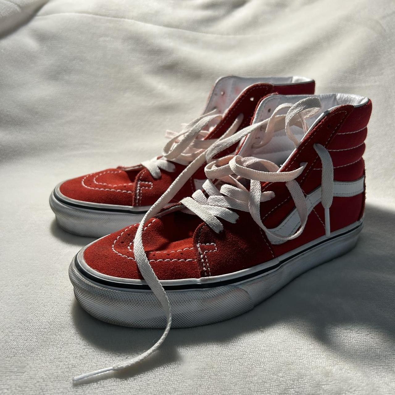 red high top vans size women's 6. they've been worn... - Depop