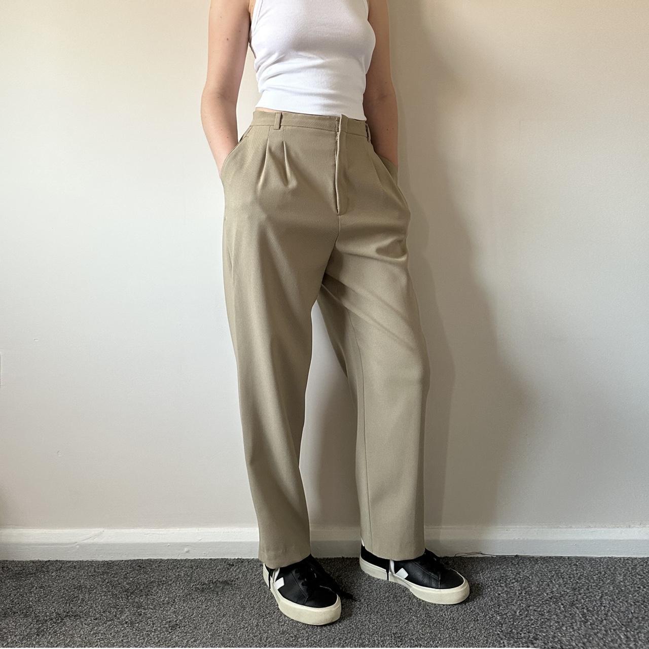 Beige Trousers Vintage Beige trousers by the brand... - Depop