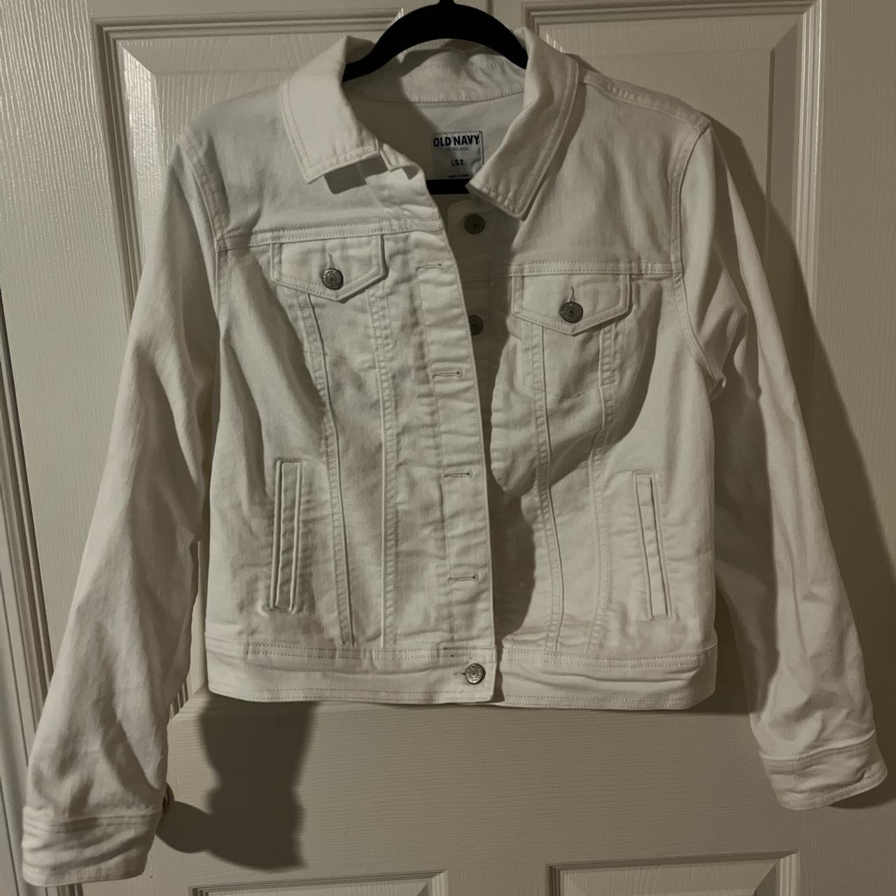 White jean jacket, Old Navy, large Depop
