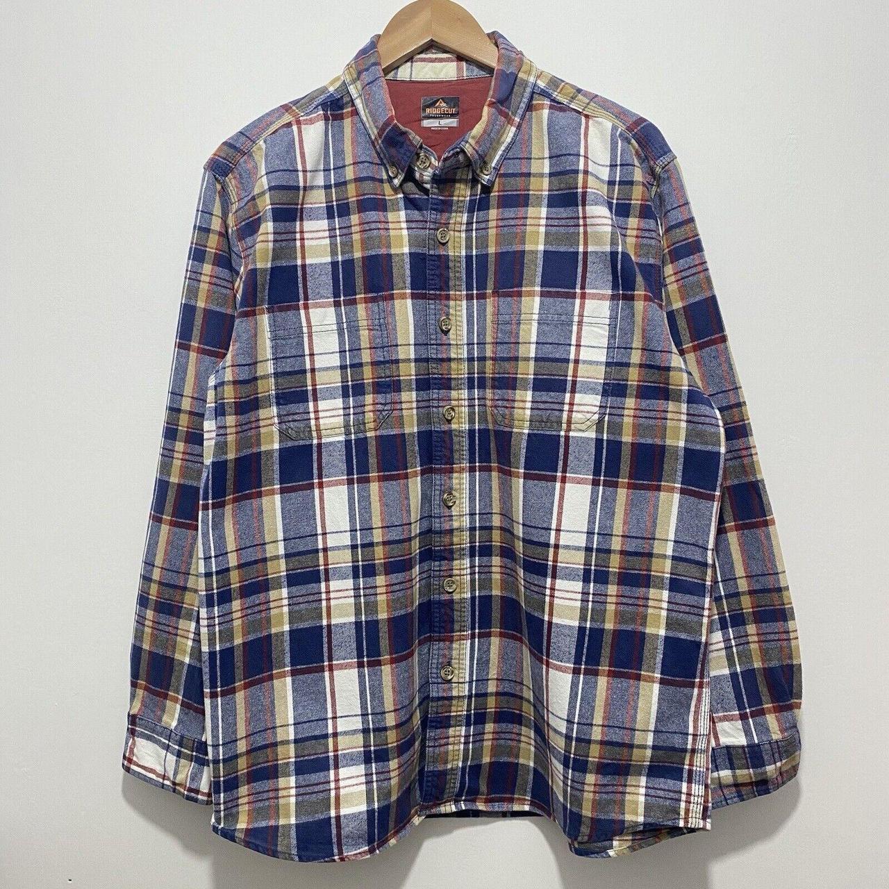 Ridgecut Mens Heavy Check Flannel Shirt Tough Thick... - Depop