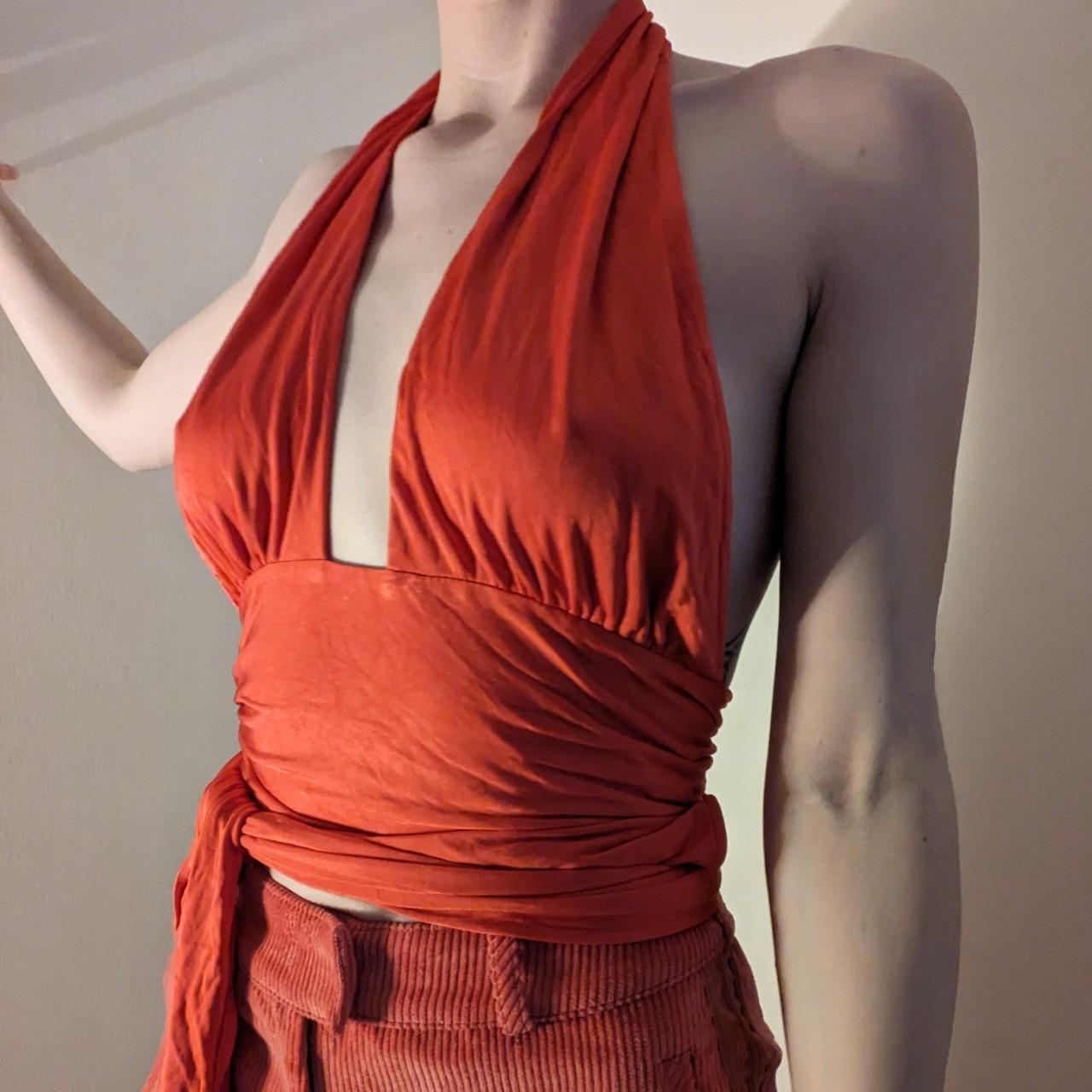 Ralph Lauren red wrap around top, no size... - Depop