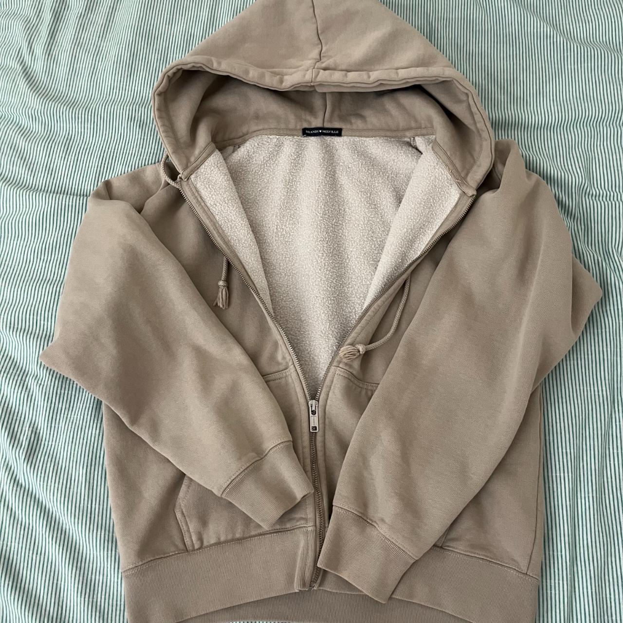 Brandy Melville Tan Christy Hoodie, regular... Depop