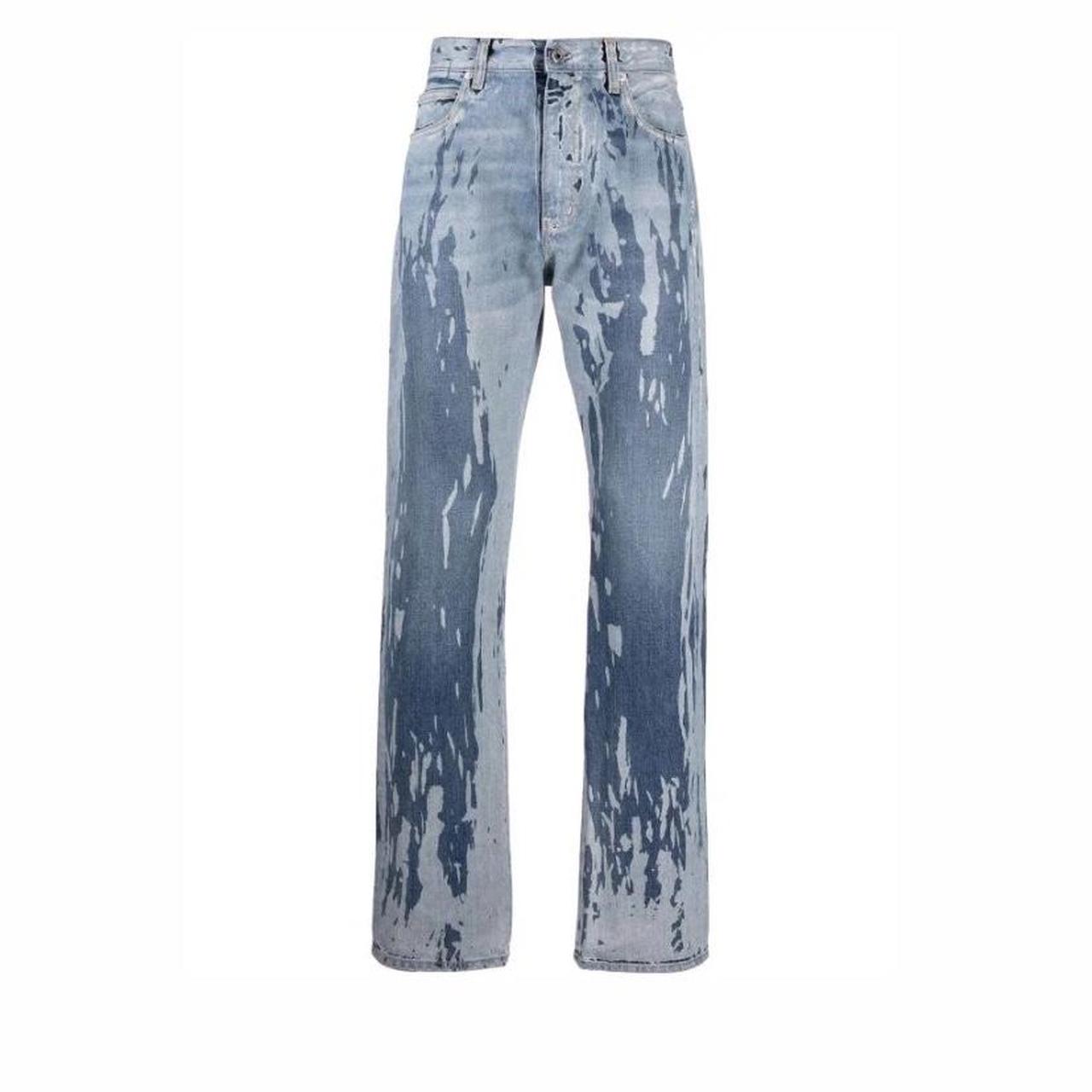 Men's Blue and White Jeans | Depop