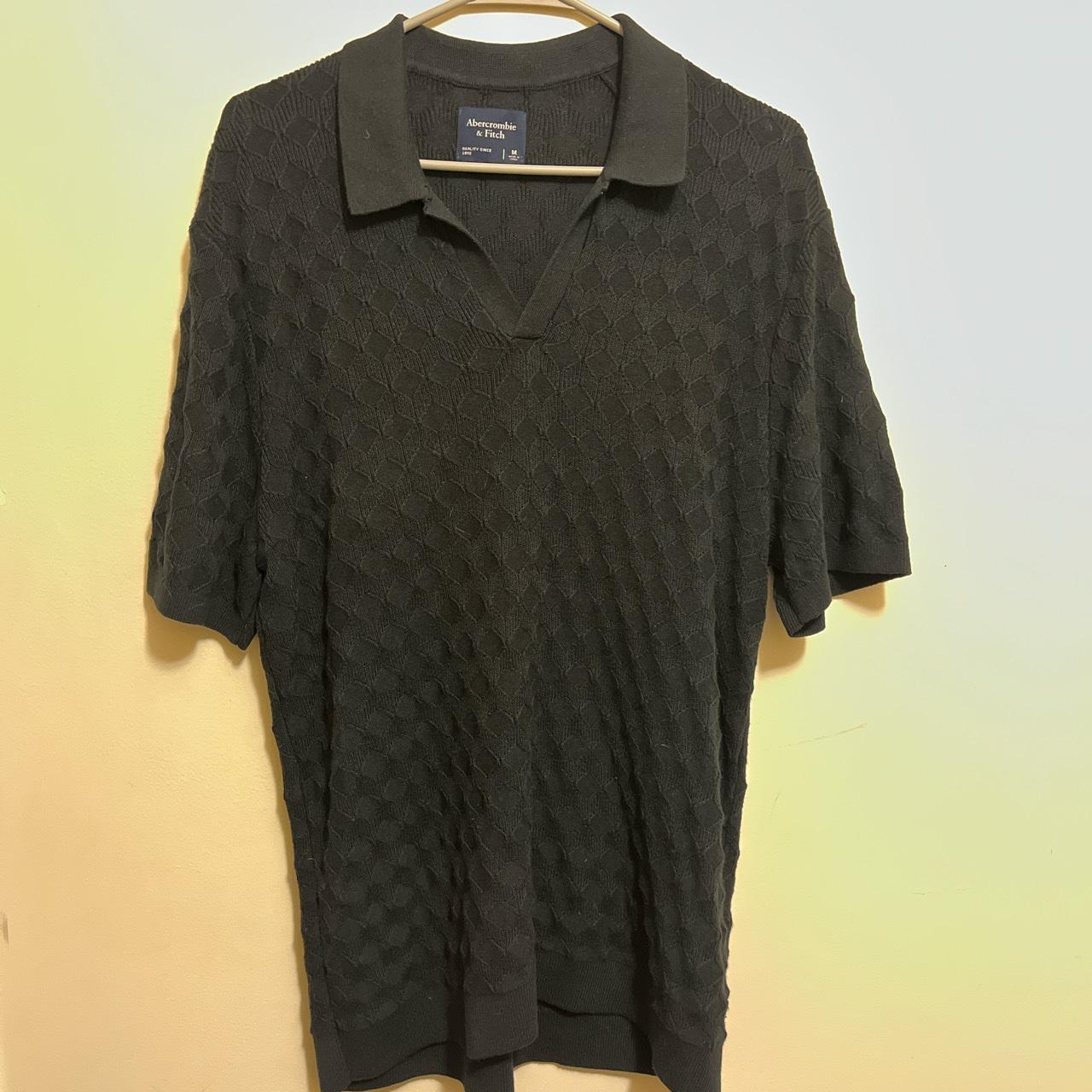 Patterned Knit Polo by Abercrombie and Fitch Size Depop