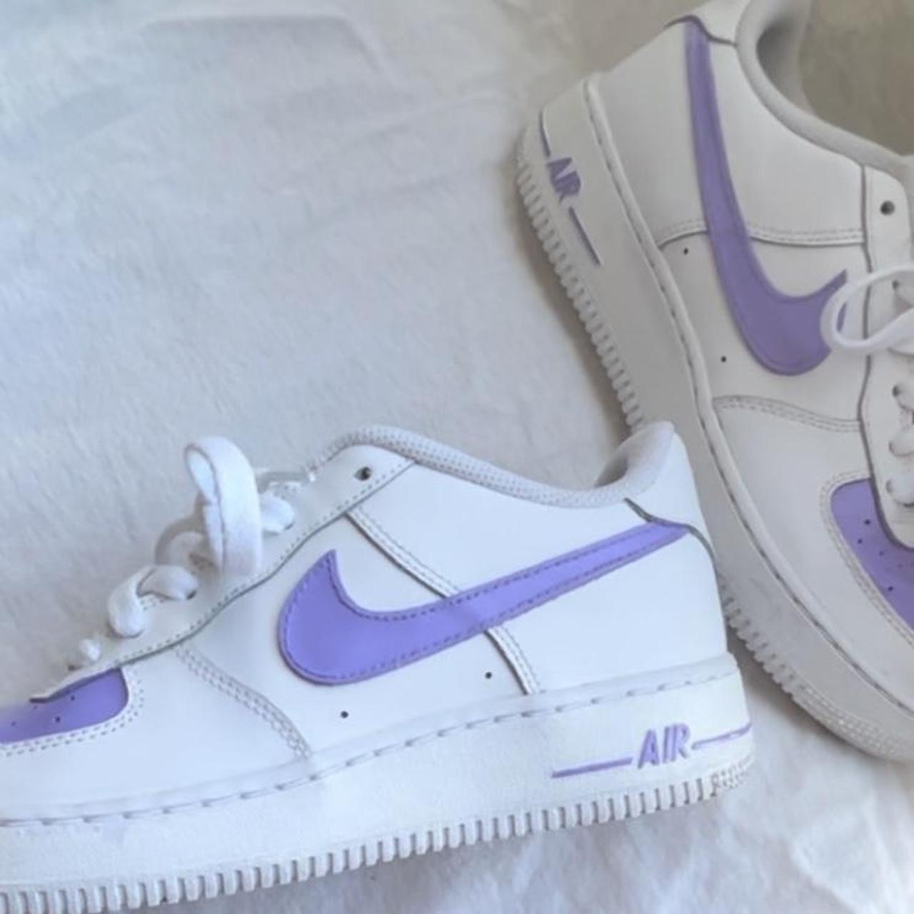 Custom Nike Air Force 1 pastel Blue Louis Vuitton LV - Depop