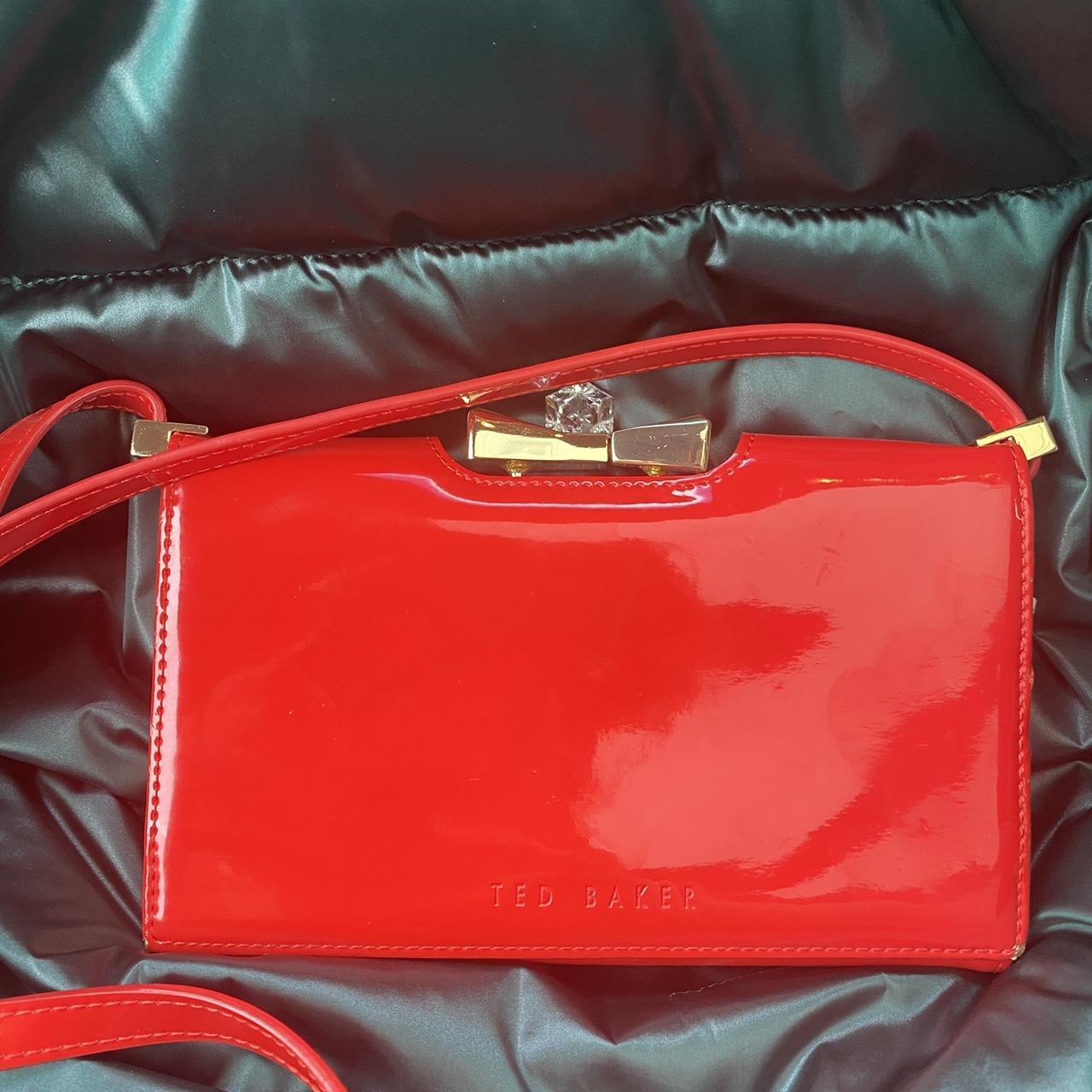 Ted Baker Red Patent Leather crossbody Wallet Purse... Depop