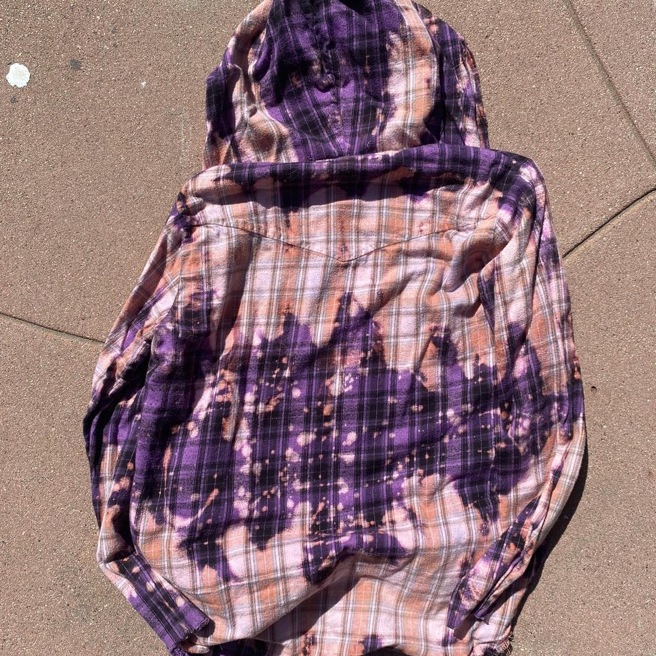 VLONE Bleached Flannel Hoodie , Very Rare Purple /...