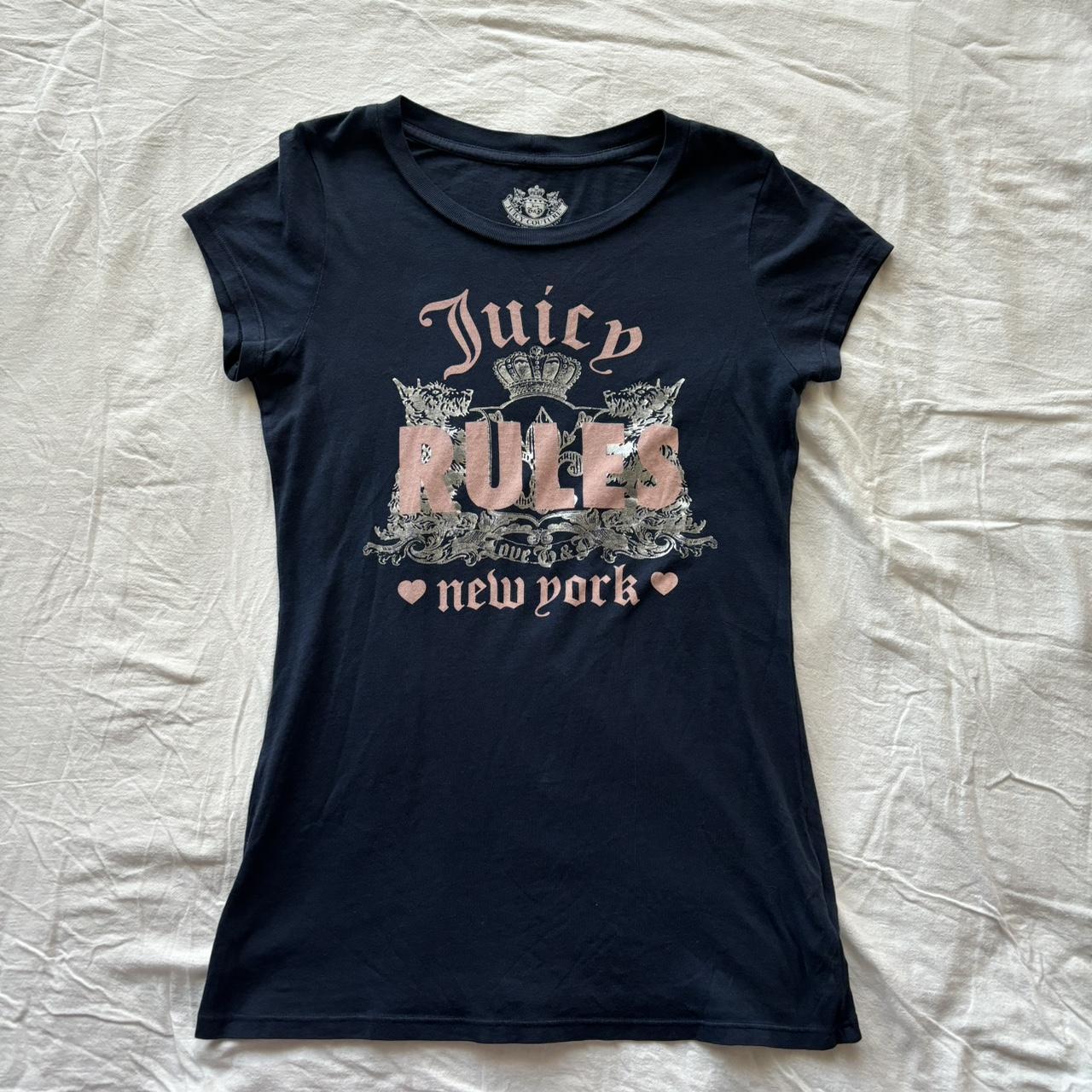 Juicy Couture “Juicy Rules New York” pink & white... - Depop