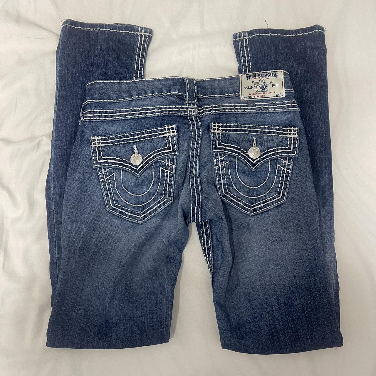 true religion low-rise straight jeans size 25... - Depop