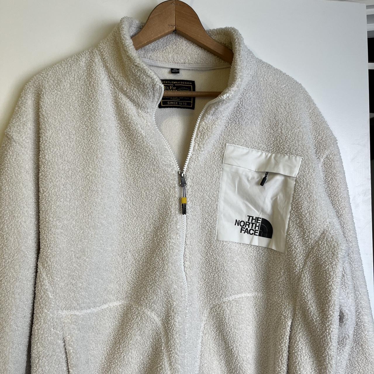 White north face style fleece zip up. Size 3XL but... - Depop