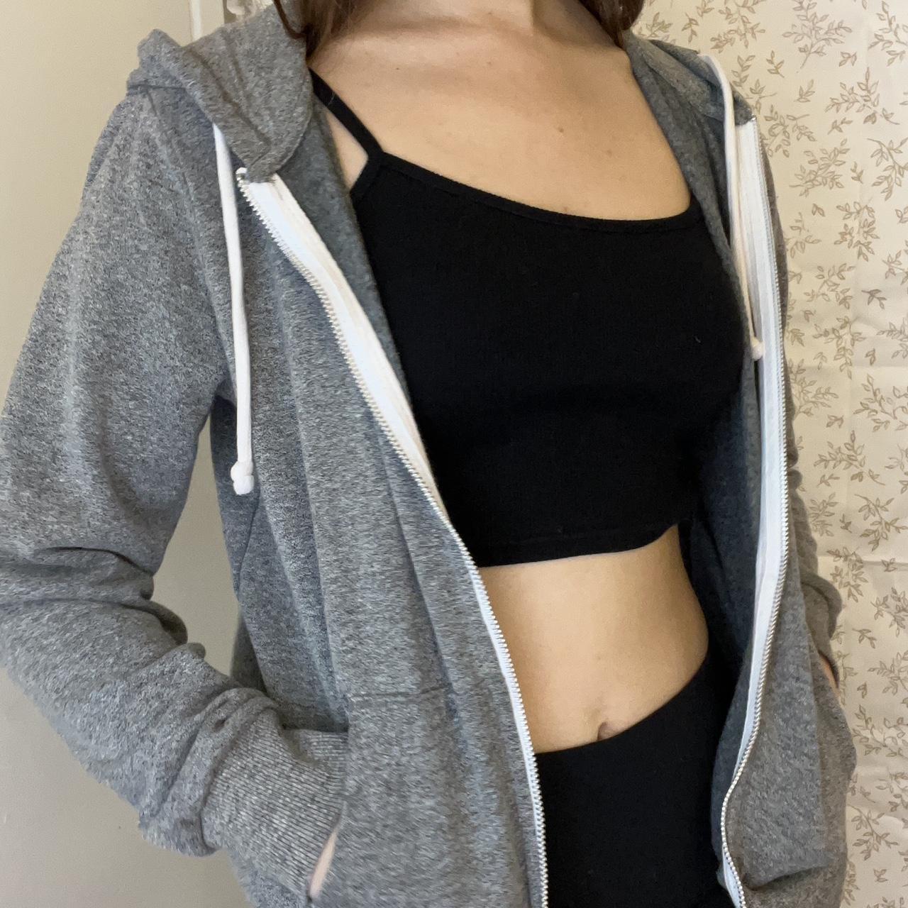 H&m Lightweight Grey Zip Up Hoodie Loose Fit Zip-through