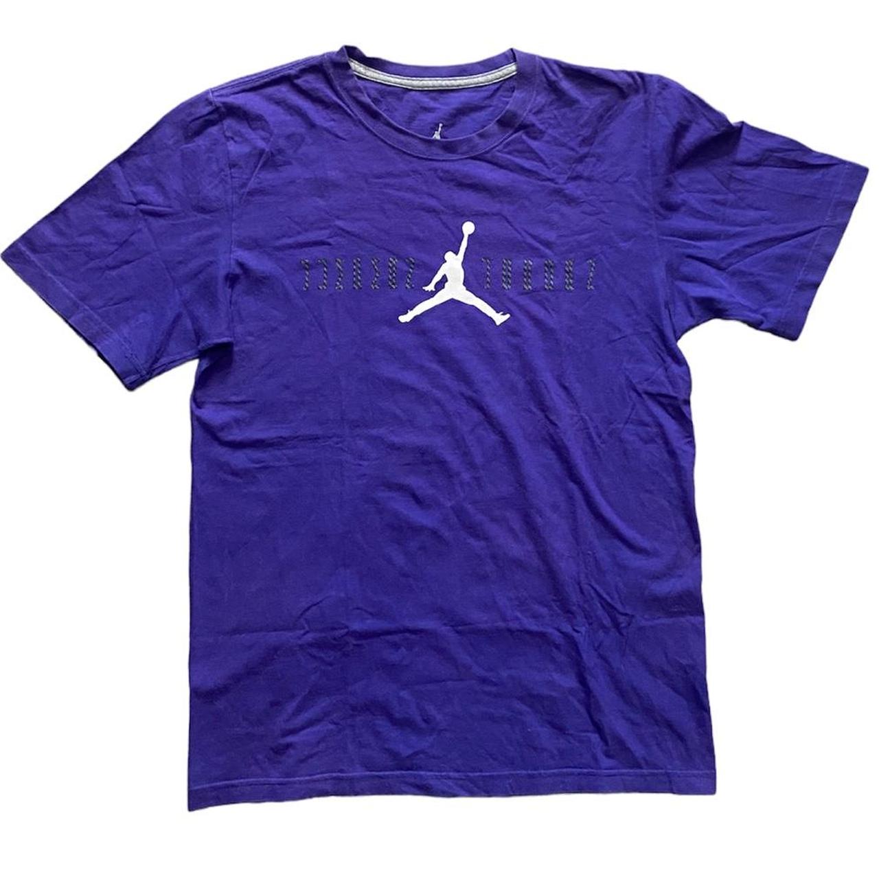 Jordan Men's Purple and White T-shirt | Depop