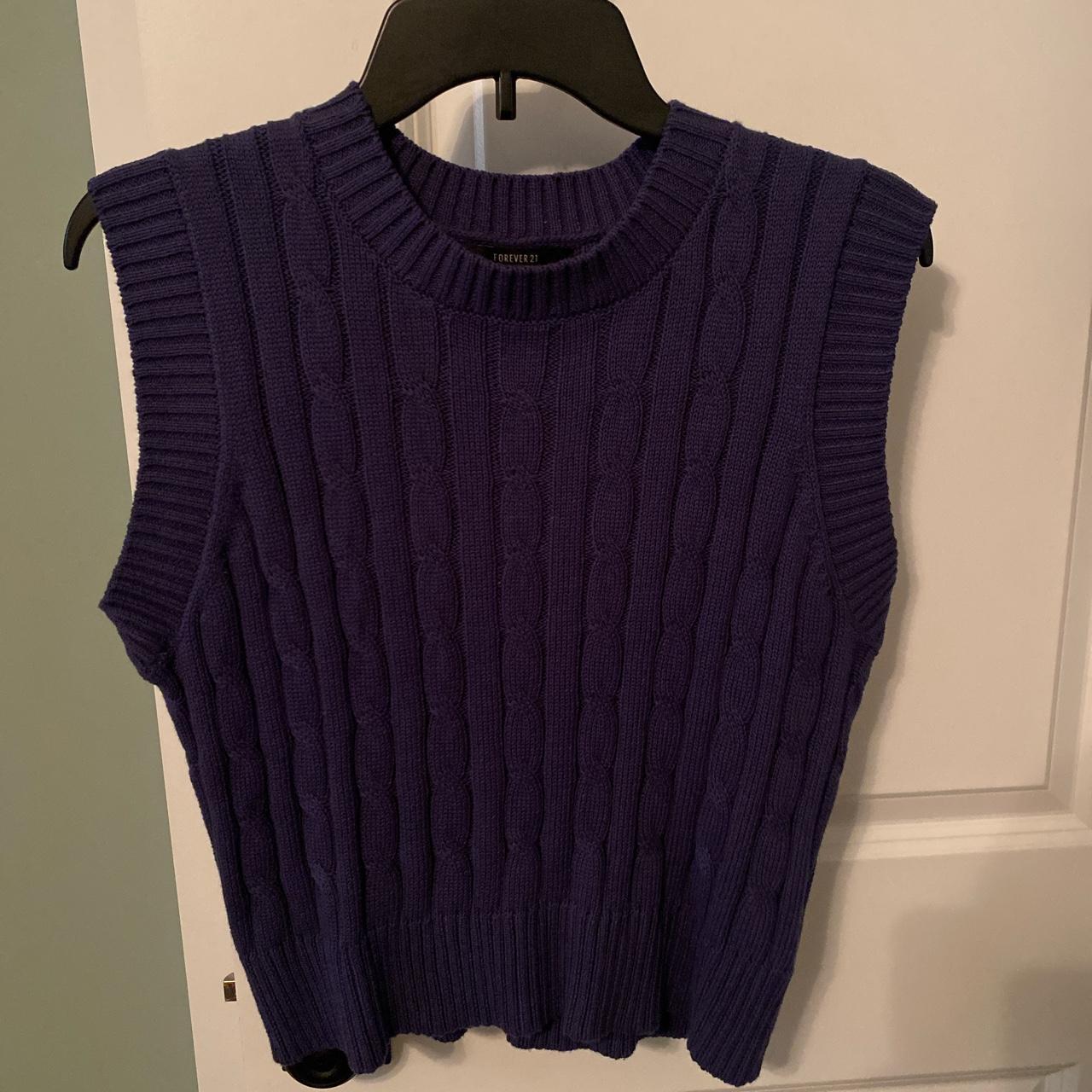 dark purple sweater vest from forever 21, size... - Depop