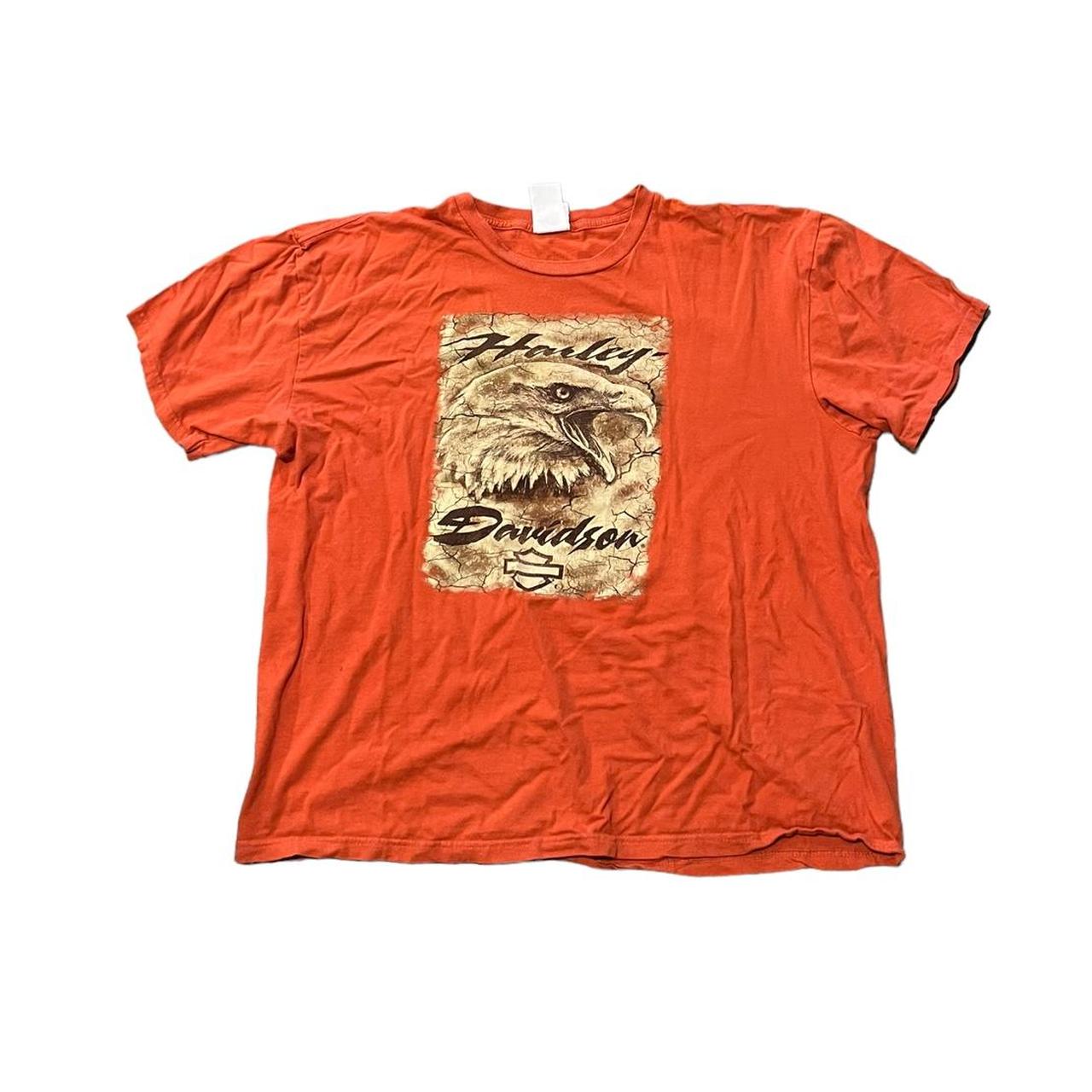 Harley Davidson Men's Orange T-shirt | Depop