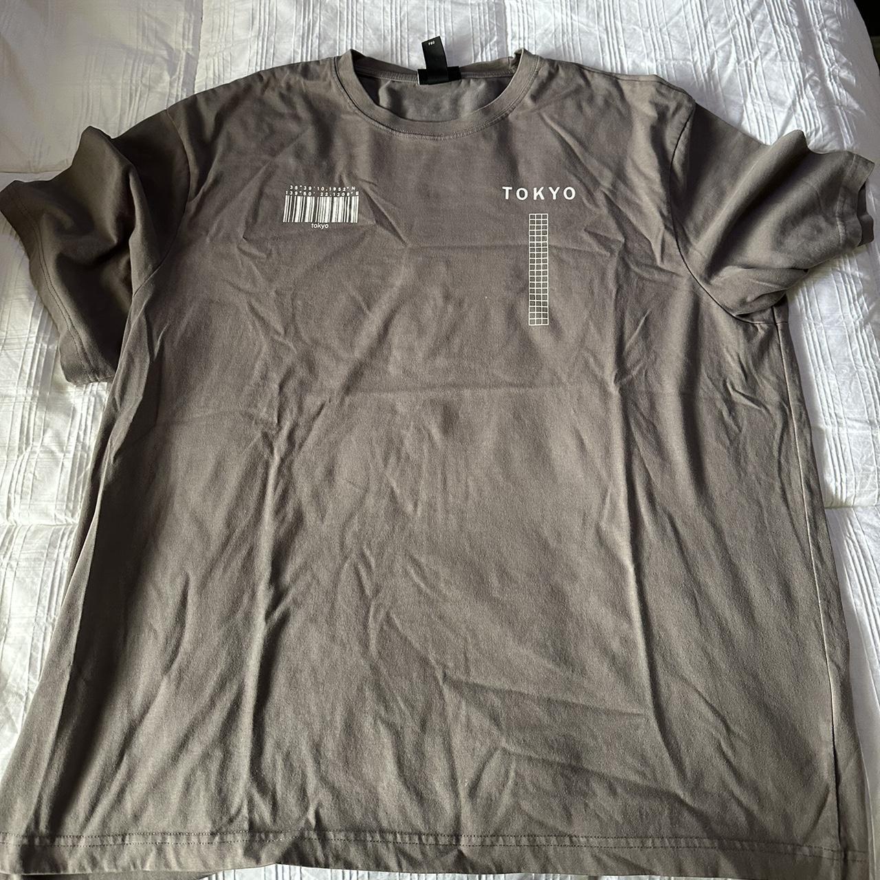 Futuristic Oversized Gray T-Shirt. Size XXL - Depop