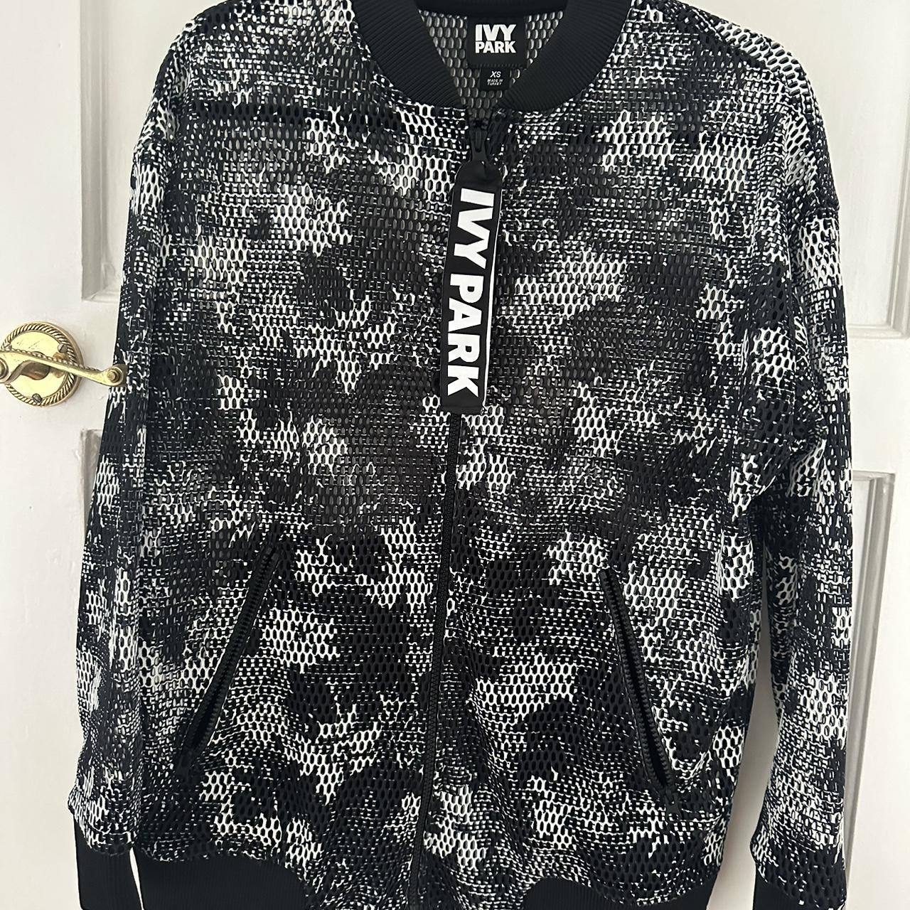 Ivy Park iconic black mesh bomber oversized xs Depop