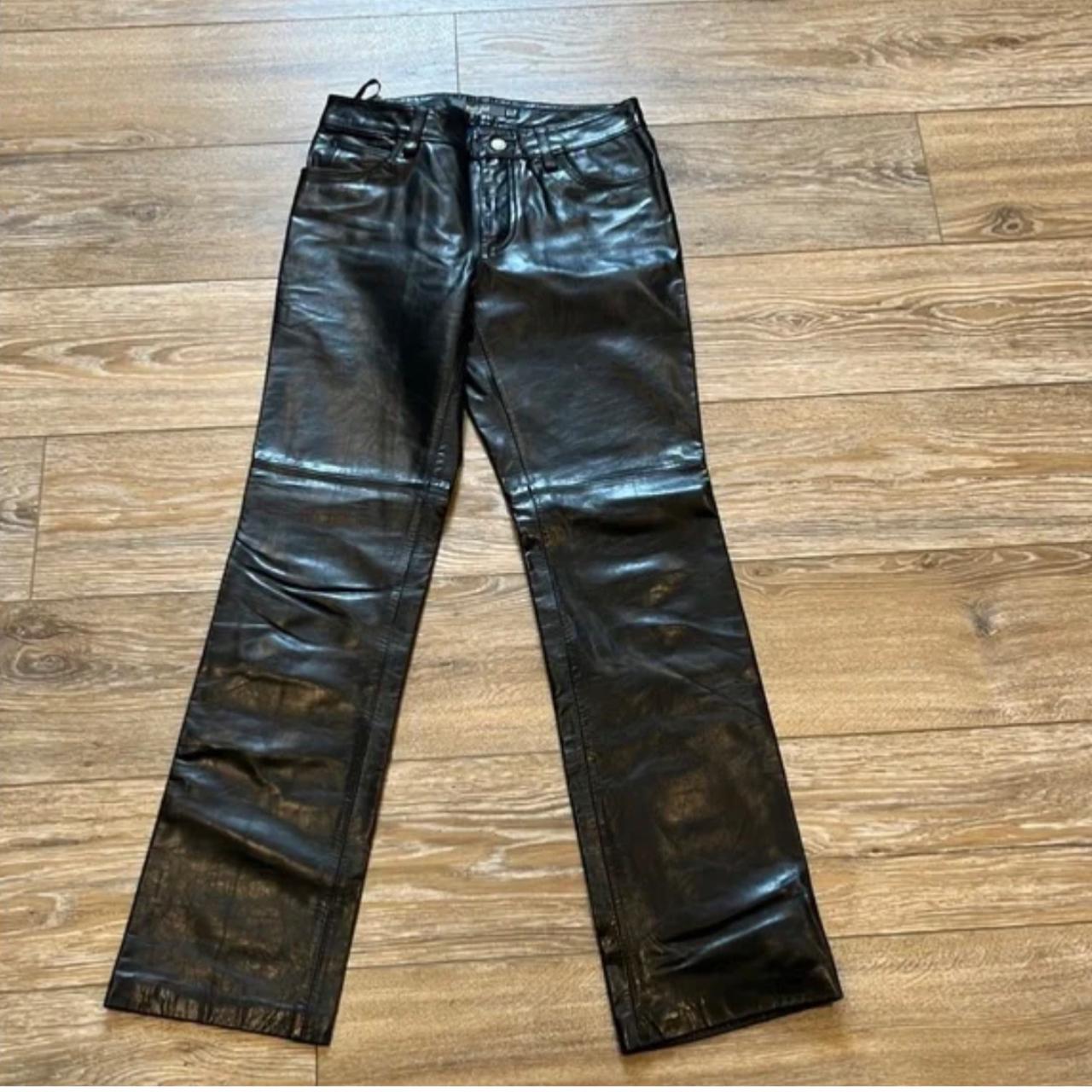 Vintage gap real leather boot cut pants. Great... - Depop