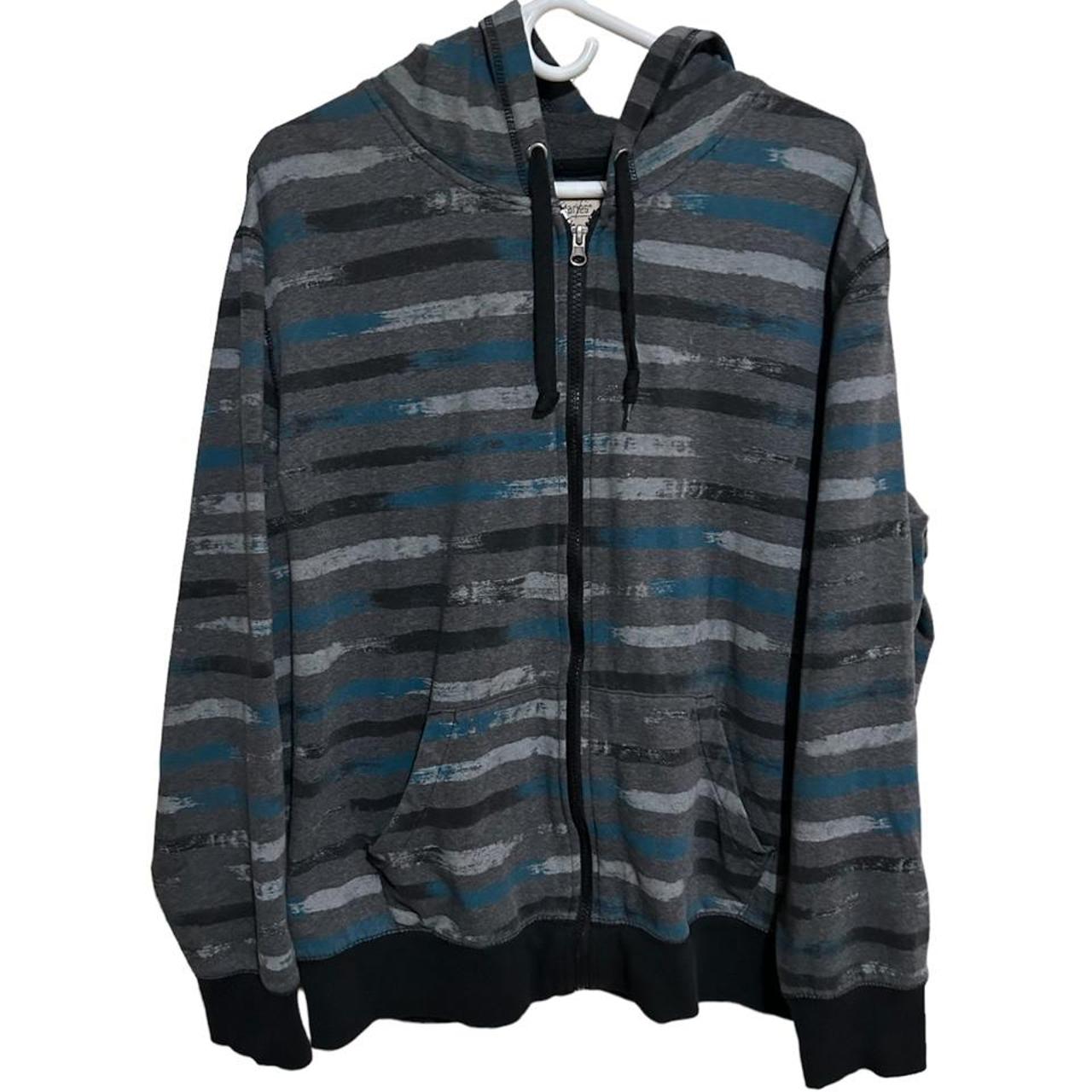 No Boundaries Men's Grey and Blue Hoodie | Depop