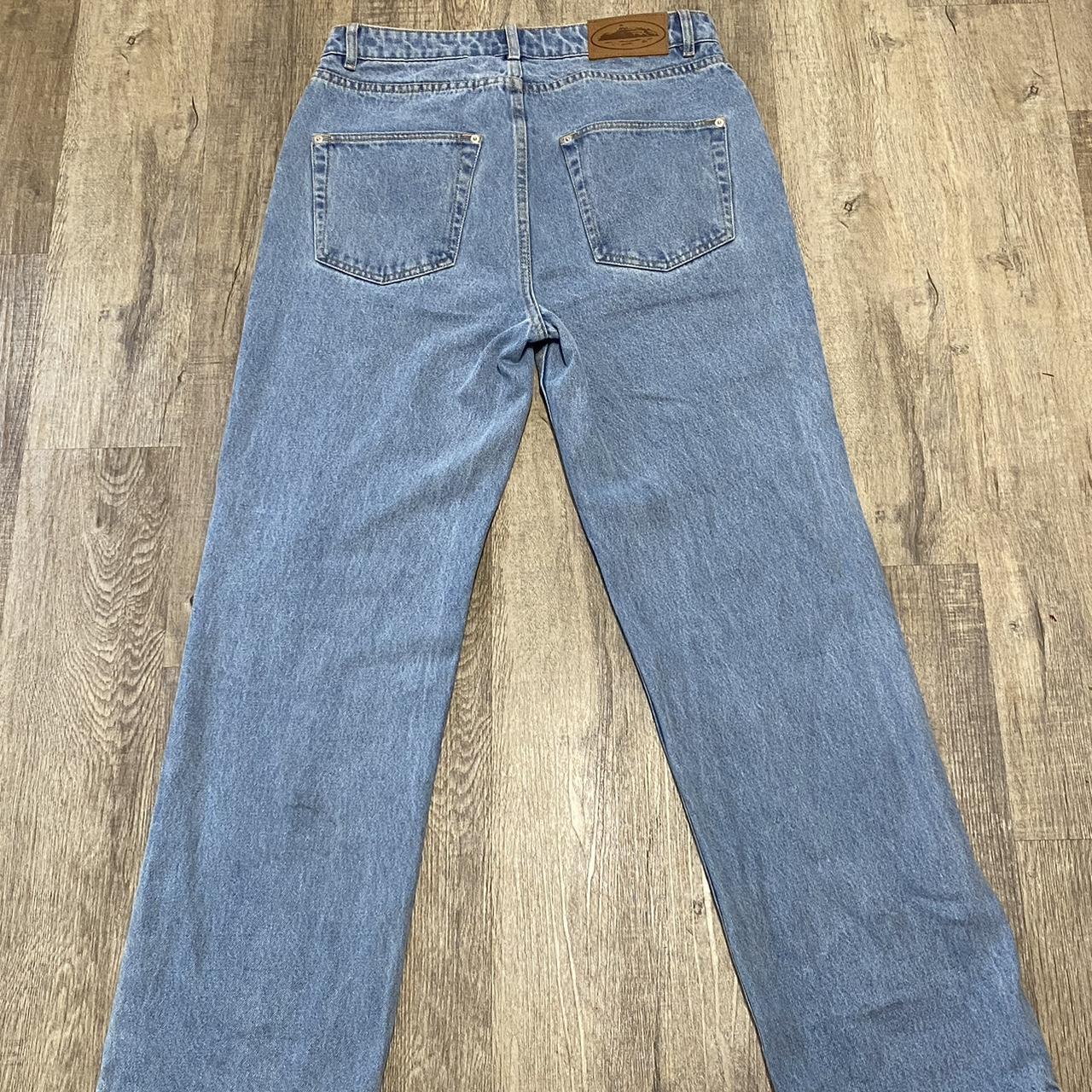 Corteiz Alcatraz Baggy Jeans Washed Blue Size Small... - Depop