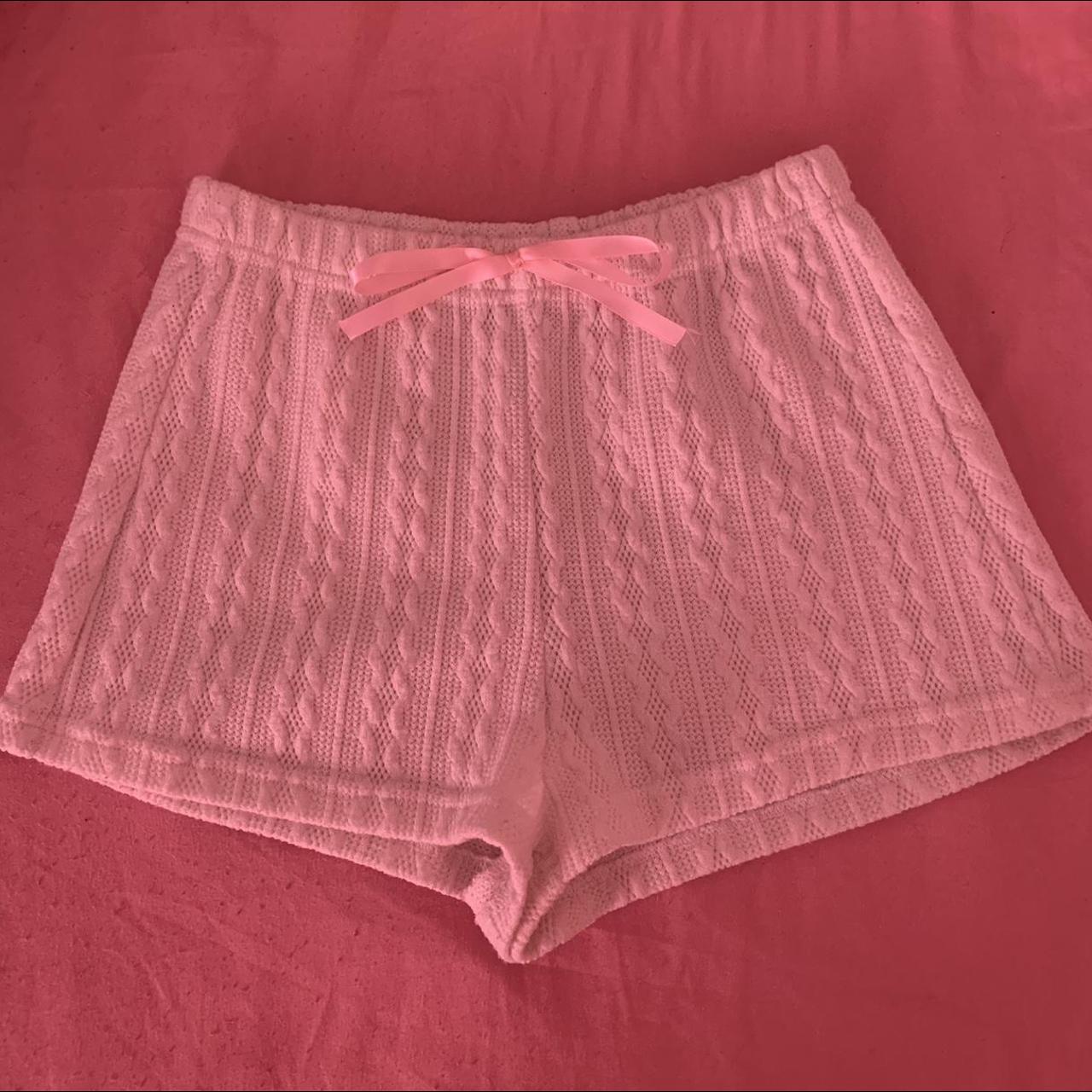 Women's White and Pink Shorts | Depop