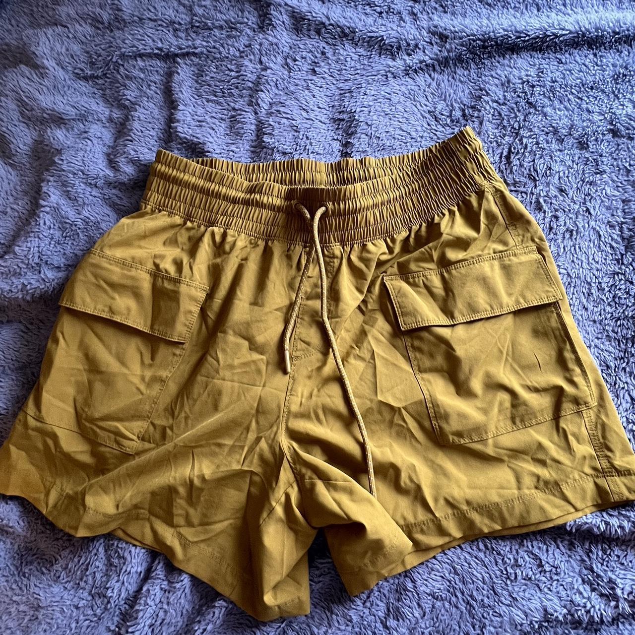 Old Navy mustard shorts, size M #oldnavy #shorts... - Depop