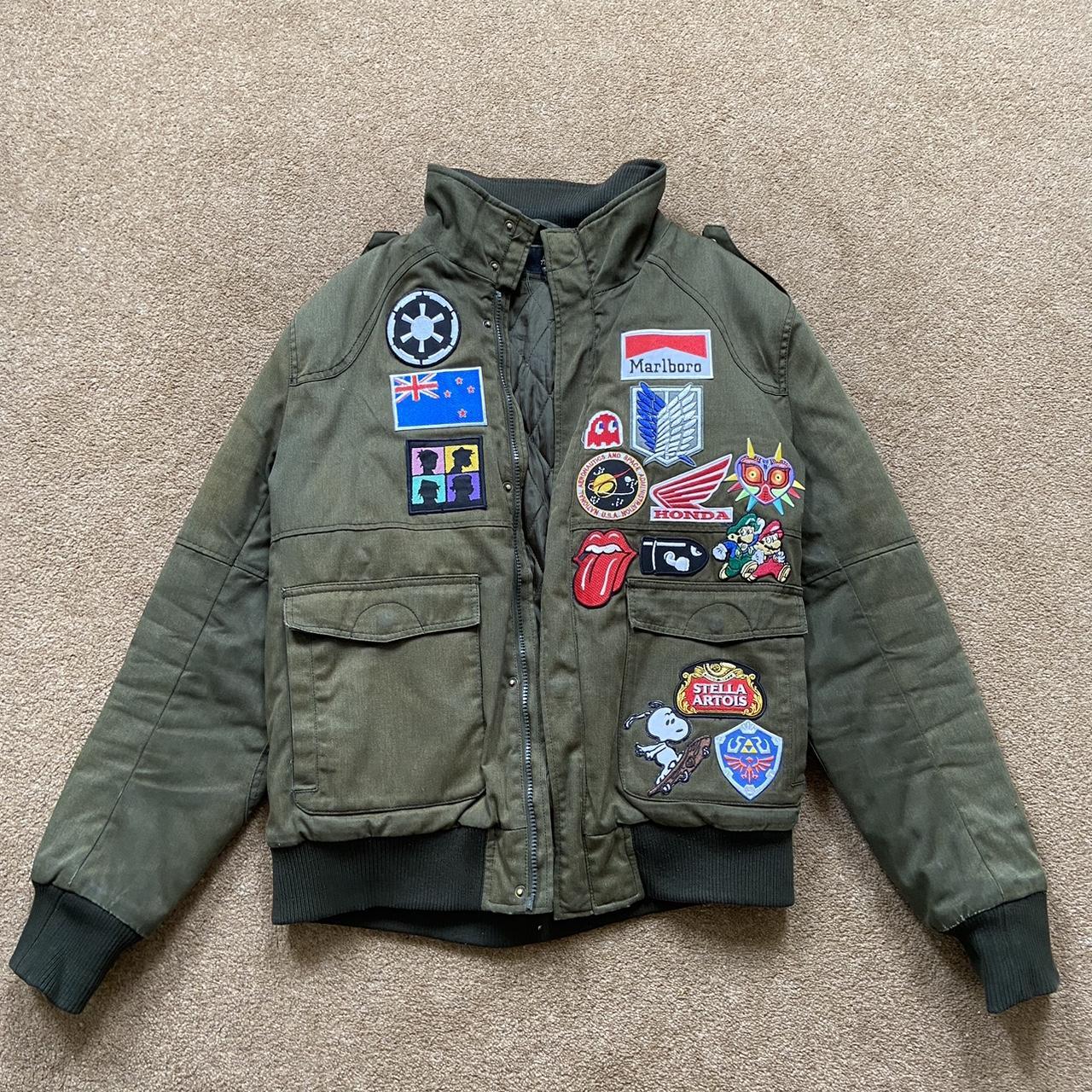 Bomber Jacket with custom patch design Open to... - Depop
