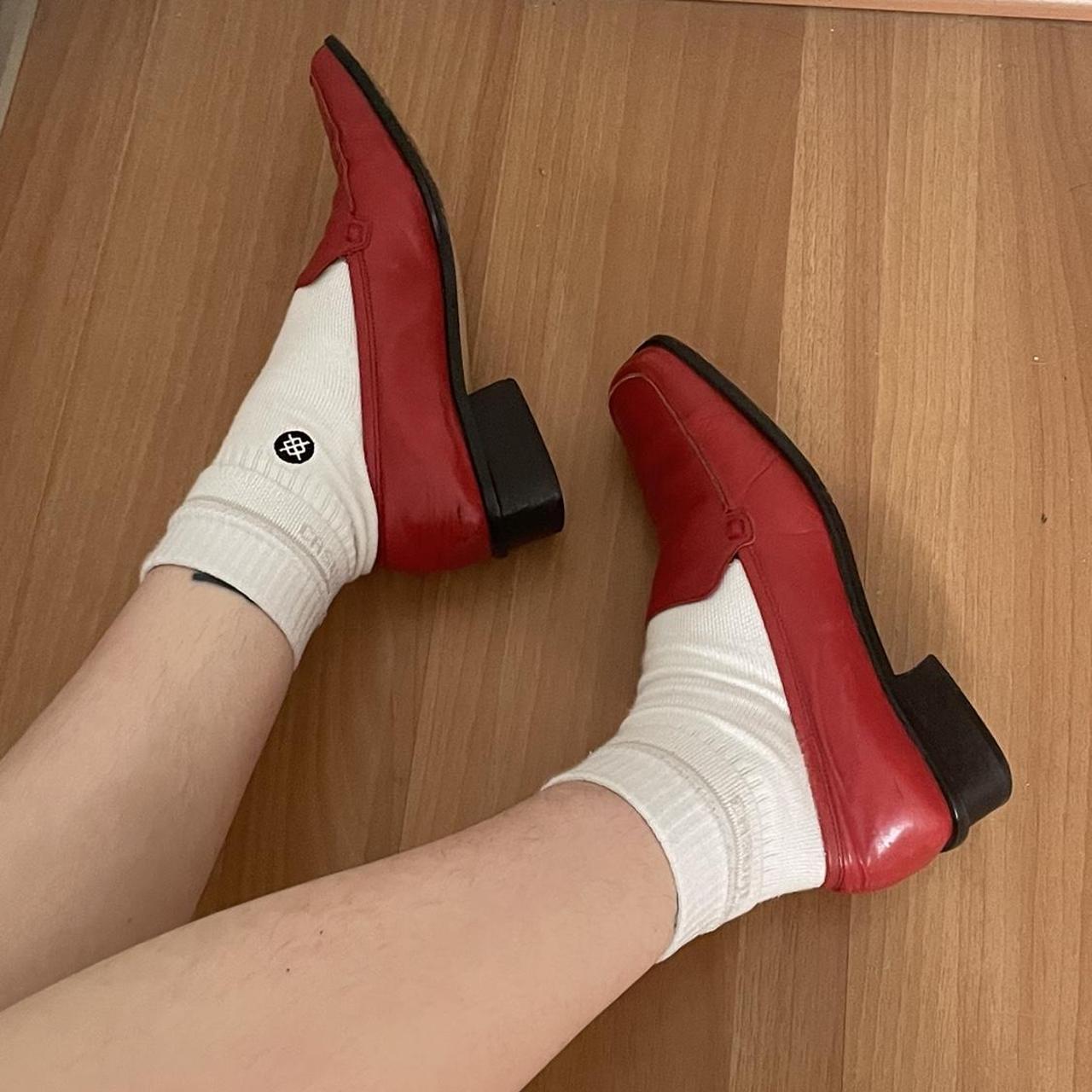 Red vintage italian loafers. All leather. Milana... Depop