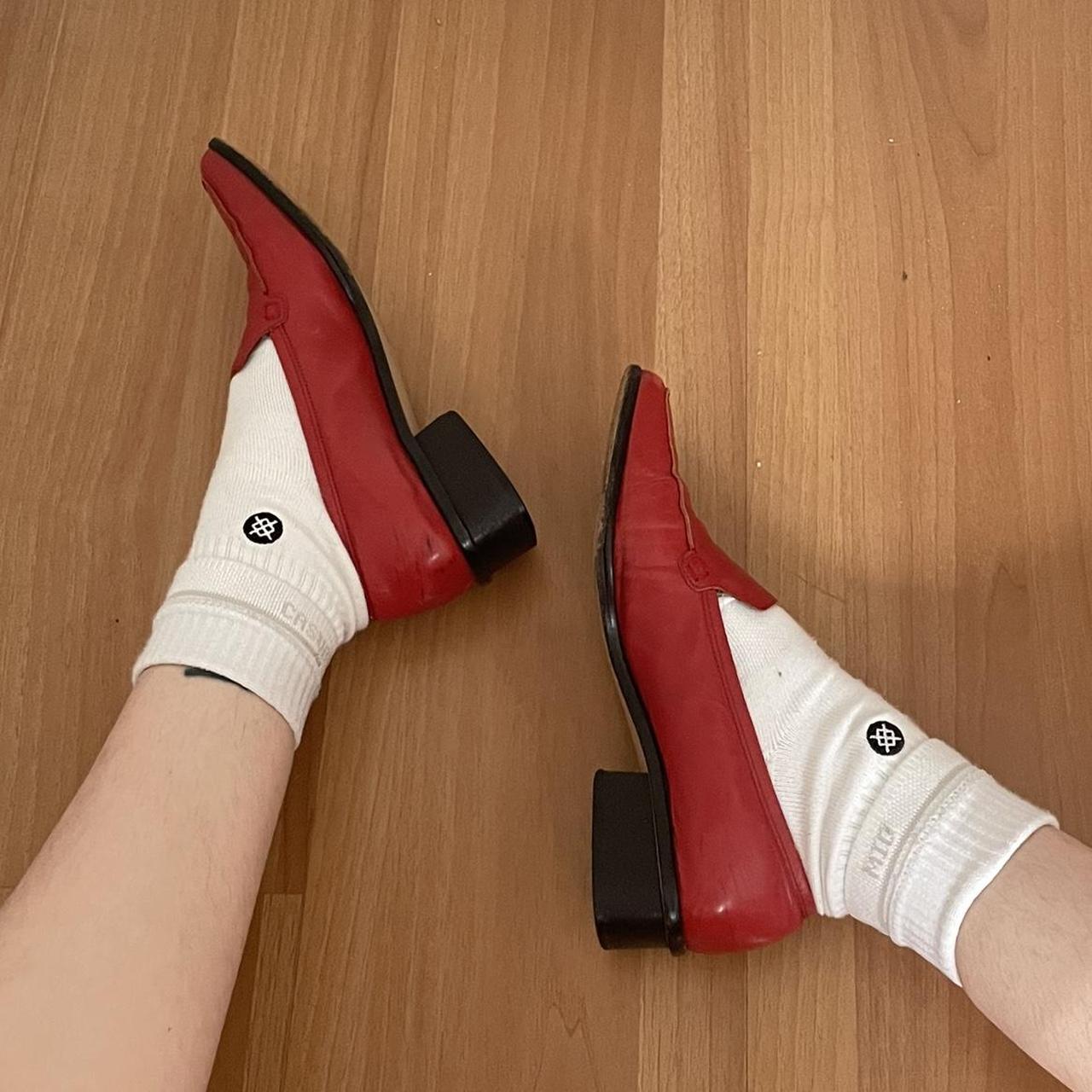 Red vintage italian loafers. All leather. Milana... Depop