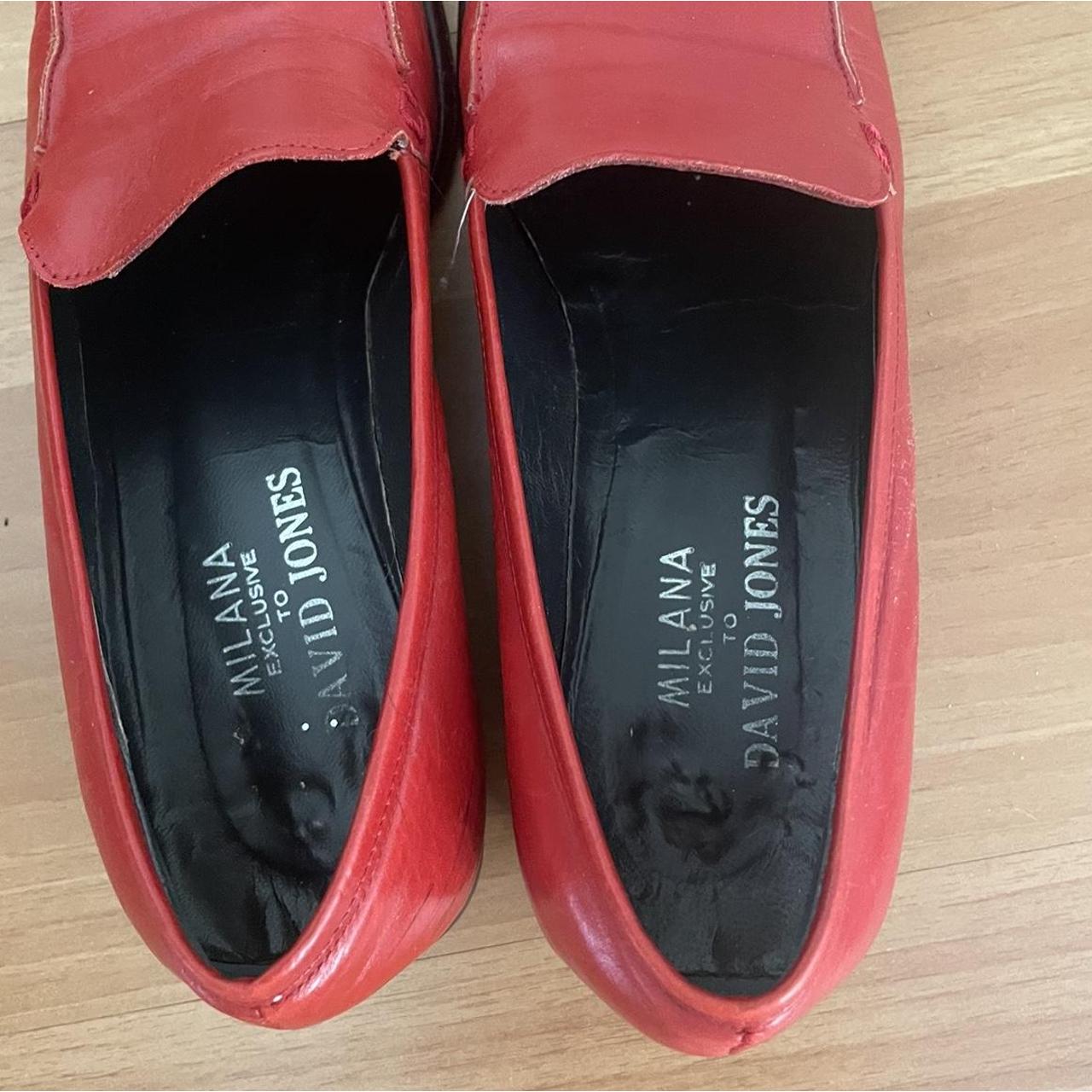 Red vintage italian loafers. All leather. Milana... Depop