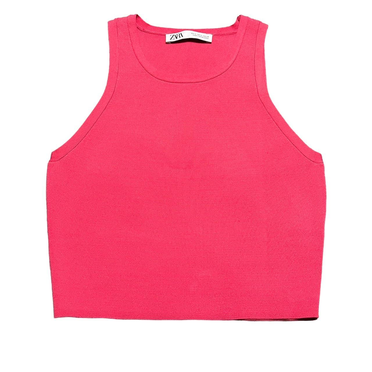 Zara Women's Pink Vest Depop