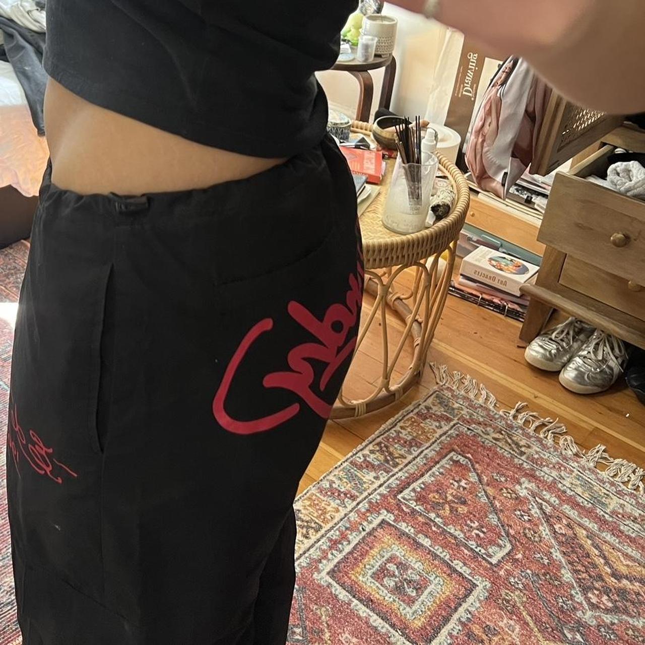 Black Ed hardy parachute pants - Depop