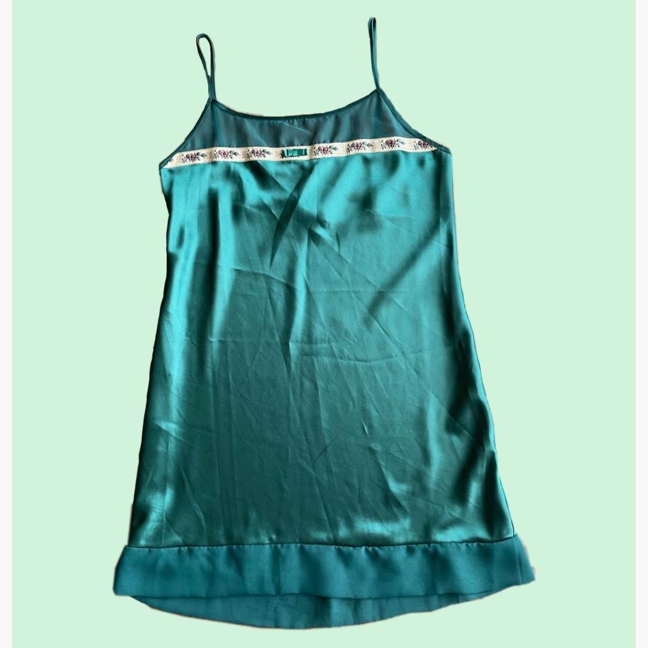 Stunning 90s emerald green slip dress. Lingerie... Depop