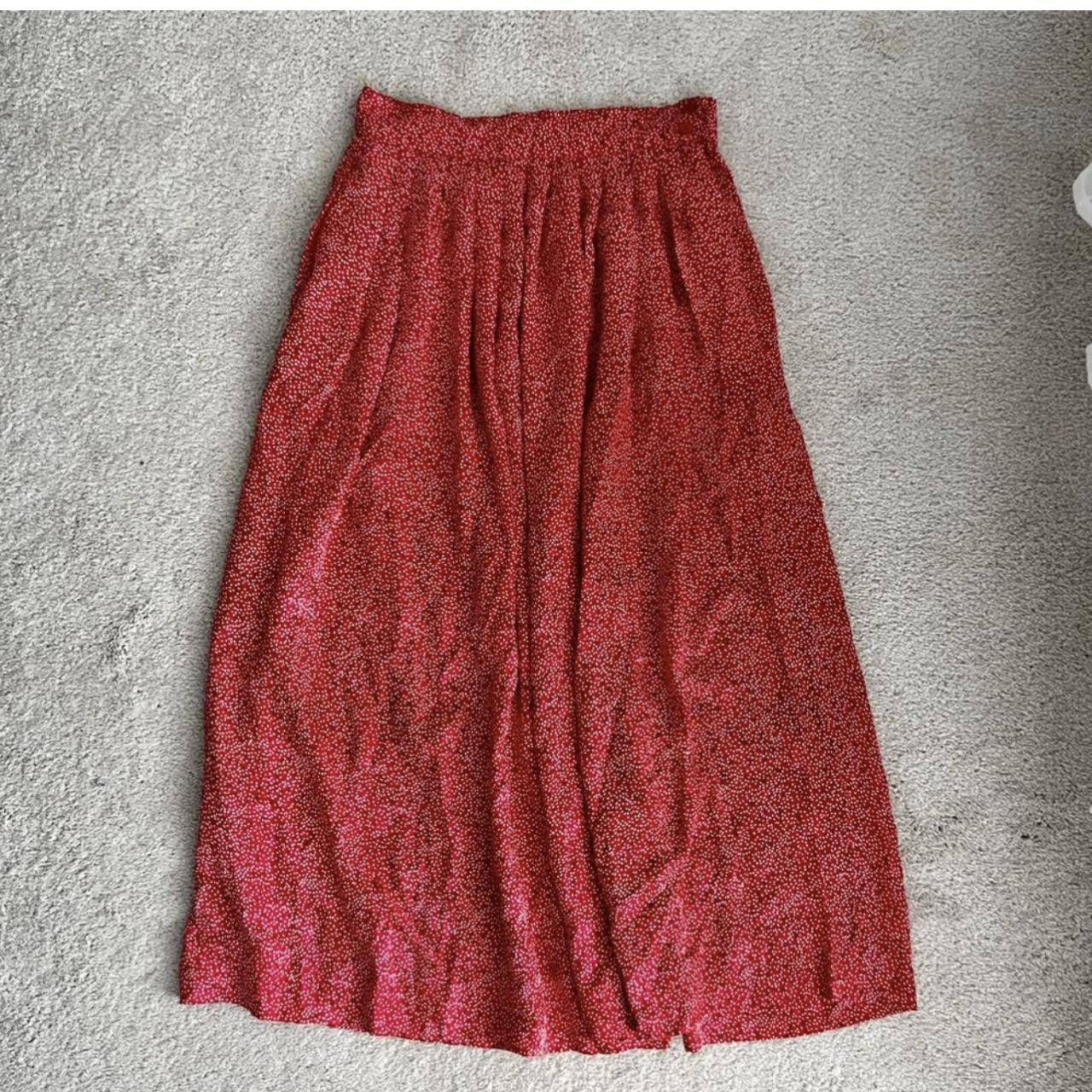 Women's Red and White Skirt | Depop