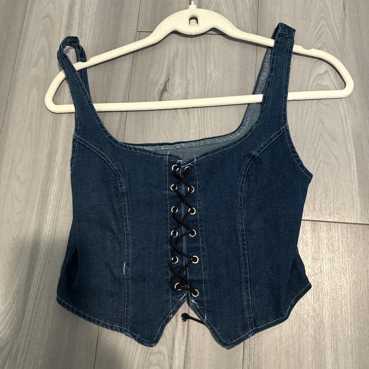 Jean corset top! jean corset PLS DM BEFORE BUYING Depop