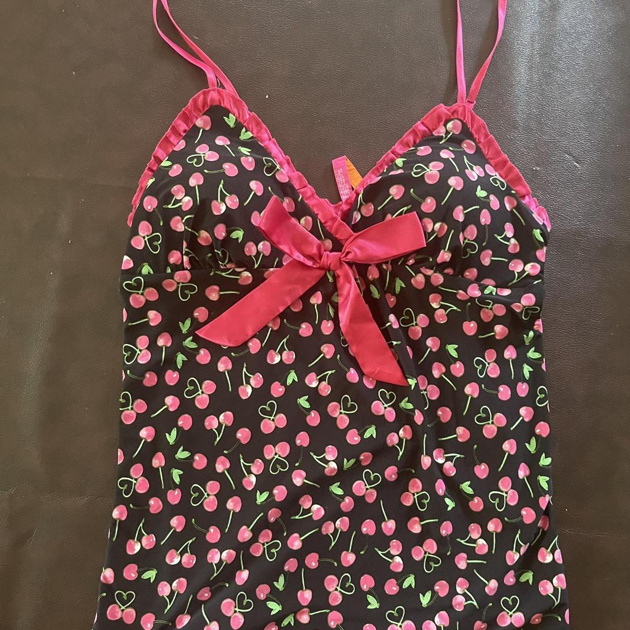 Black and pink cherry sleep set 🍒depop payments... Depop
