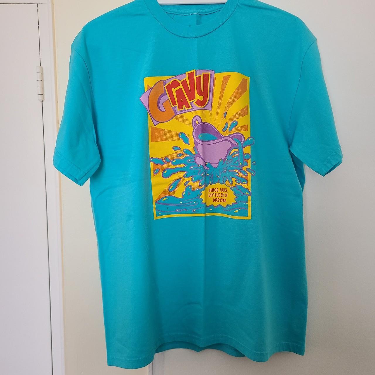 yung gravy large teal tshirt only worn once or... - Depop